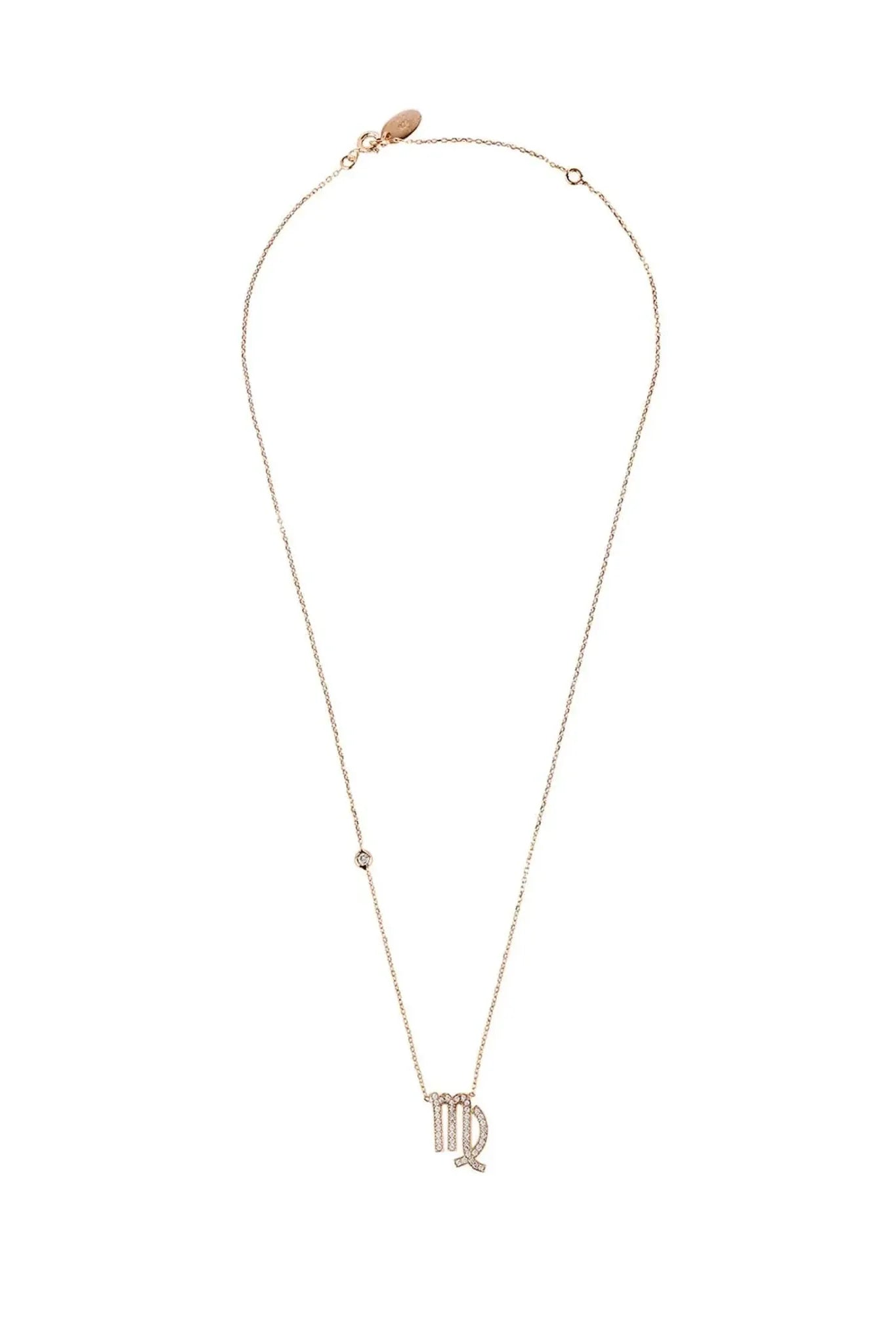 Zodiac Star Sign Pendant Necklace Rose Gold Virgo - LATELITA Necklaces