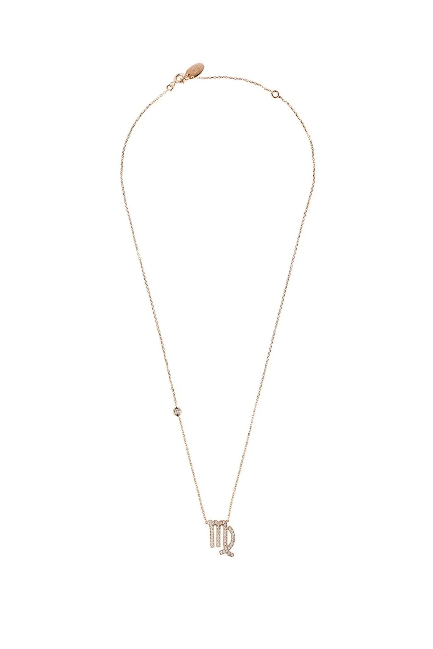 Zodiac Star Sign Pendant Necklace Rose Gold Virgo - LATELITA Necklaces