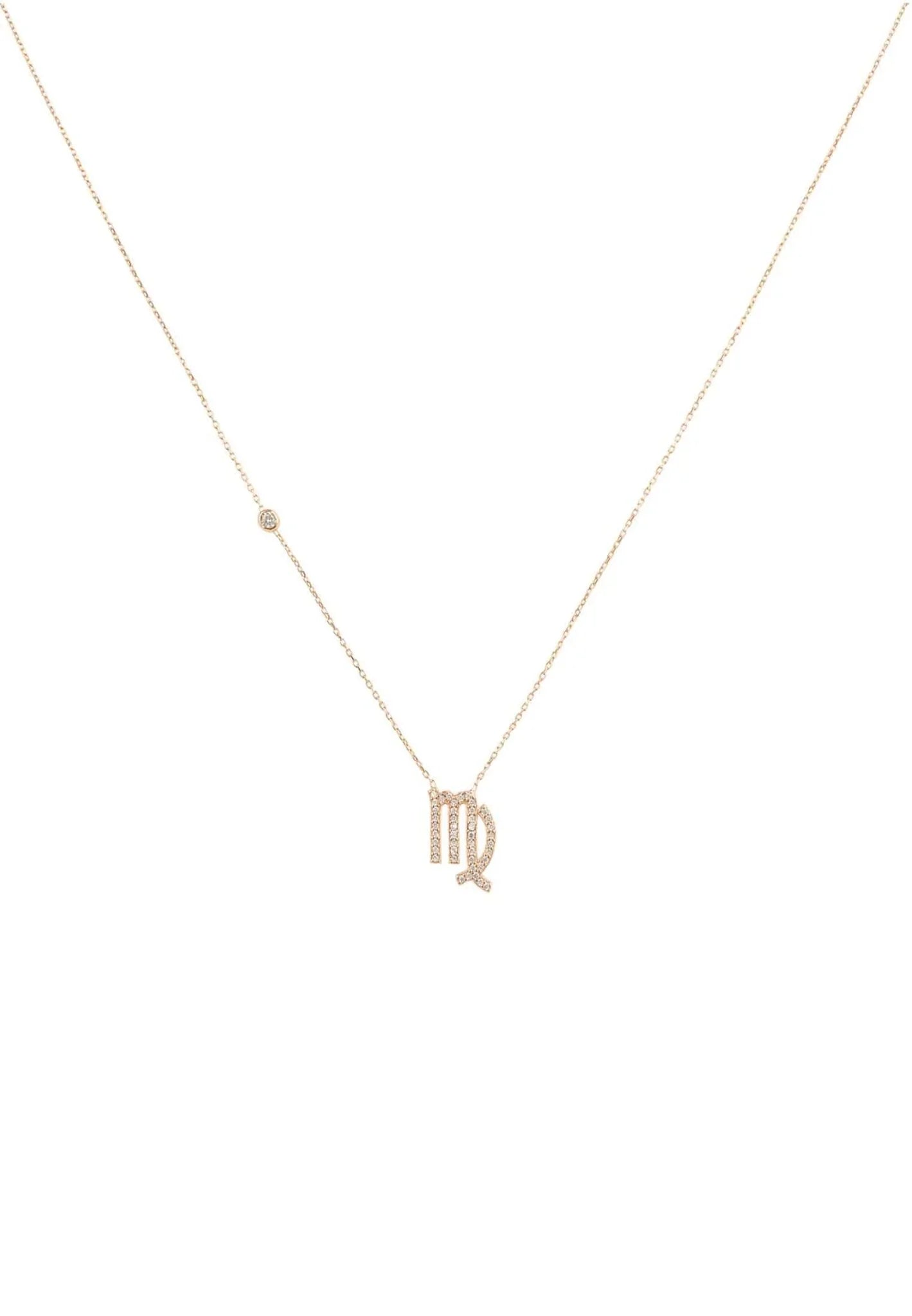 Zodiac Star Sign Pendant Necklace Rose Gold Virgo - LATELITA Necklaces