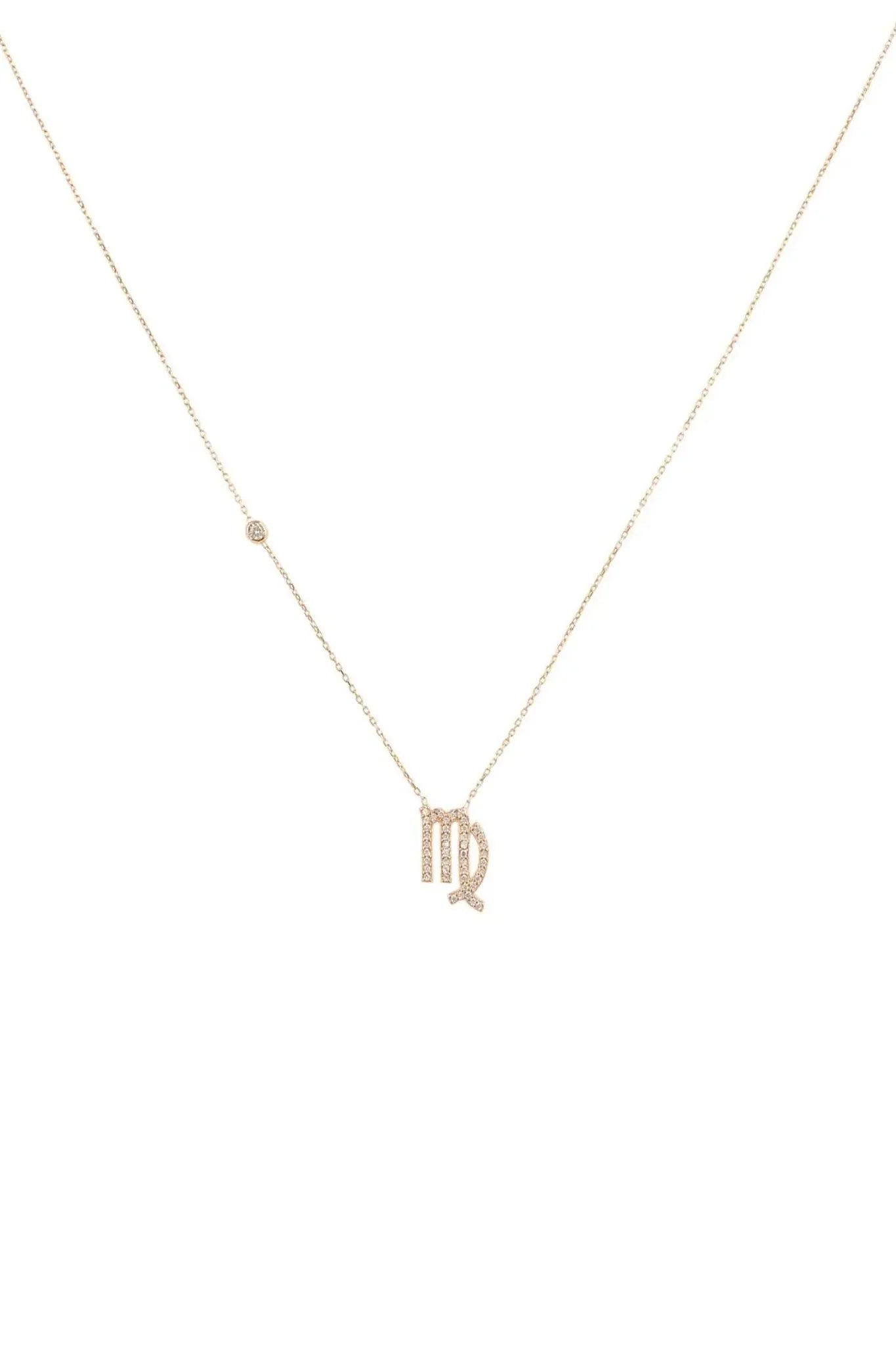 Zodiac Star Sign Pendant Necklace Rose Gold Virgo - LATELITA Necklaces