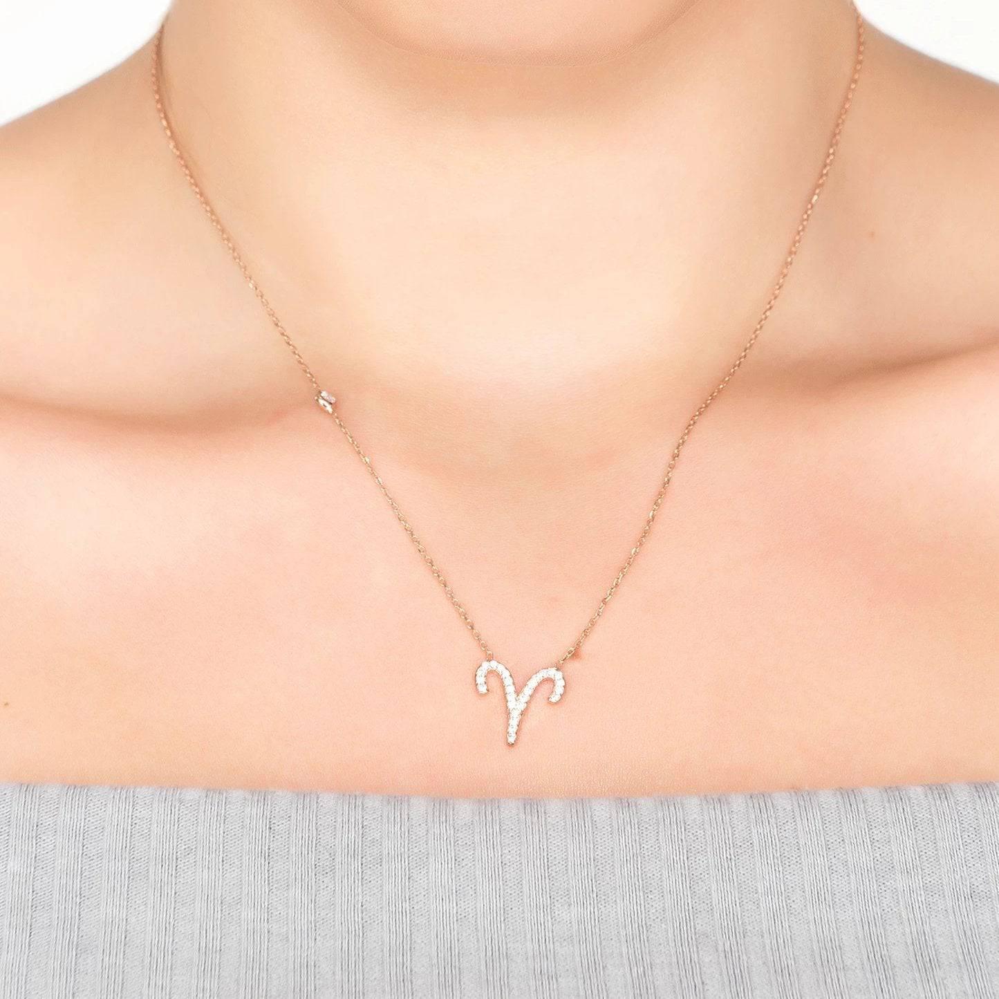 Zodiac Star Sign Pendant Necklace Silver Aries - LATELITA Necklaces