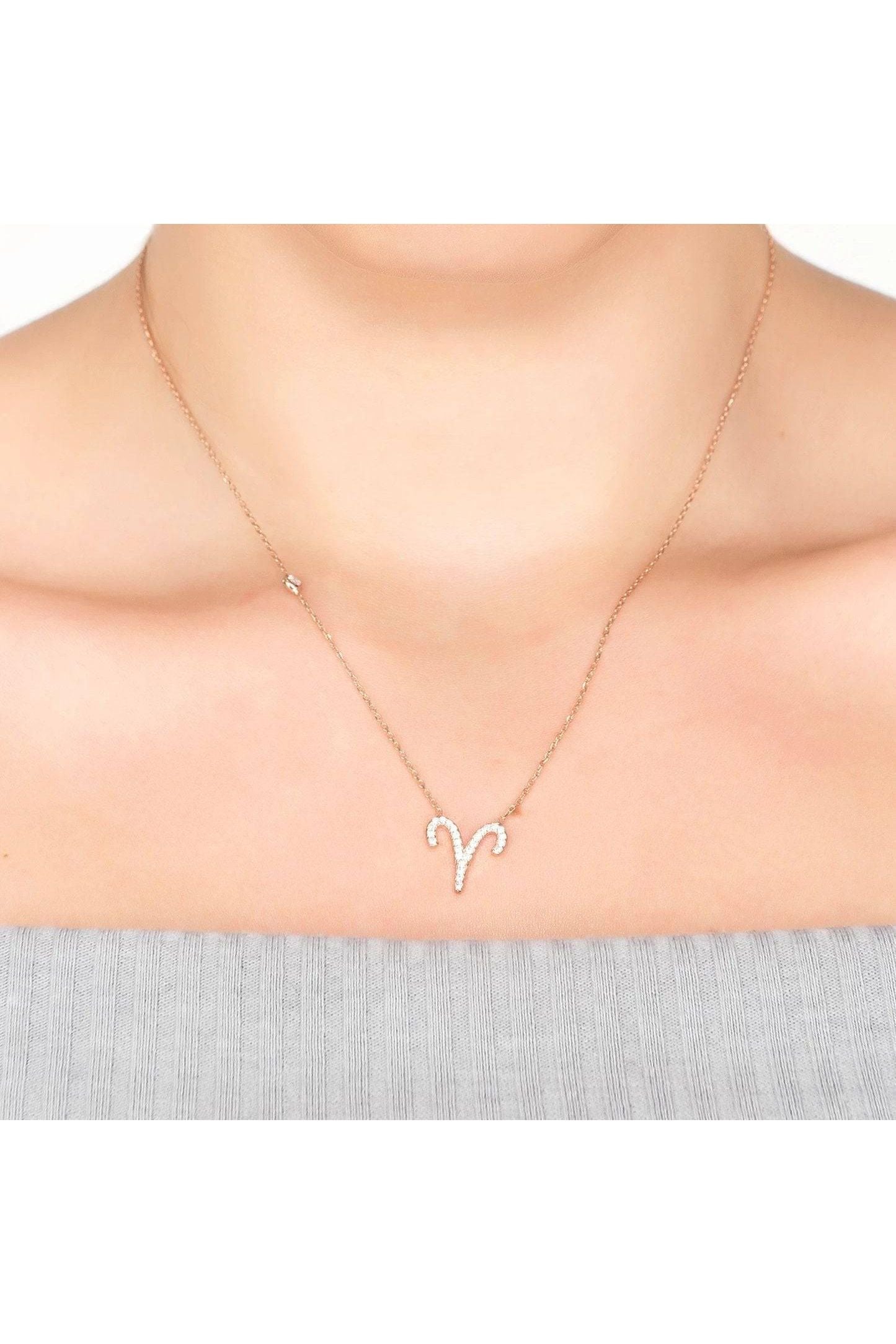 Zodiac Star Sign Pendant Necklace Silver Aries - LATELITA Necklaces