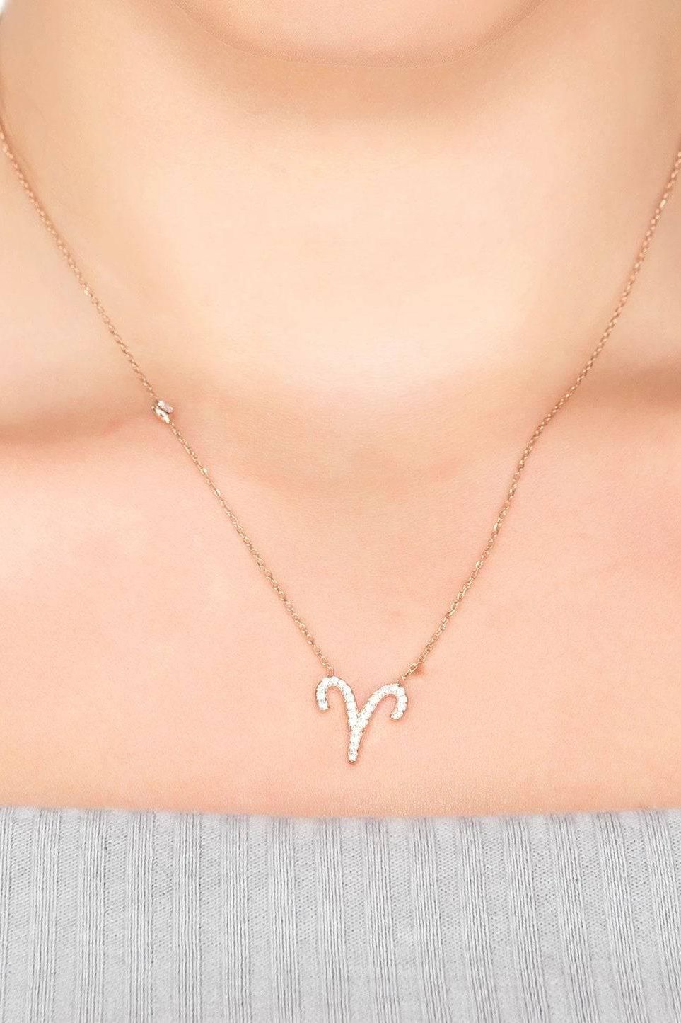 Zodiac Star Sign Pendant Necklace Silver Aries - LATELITA Necklaces
