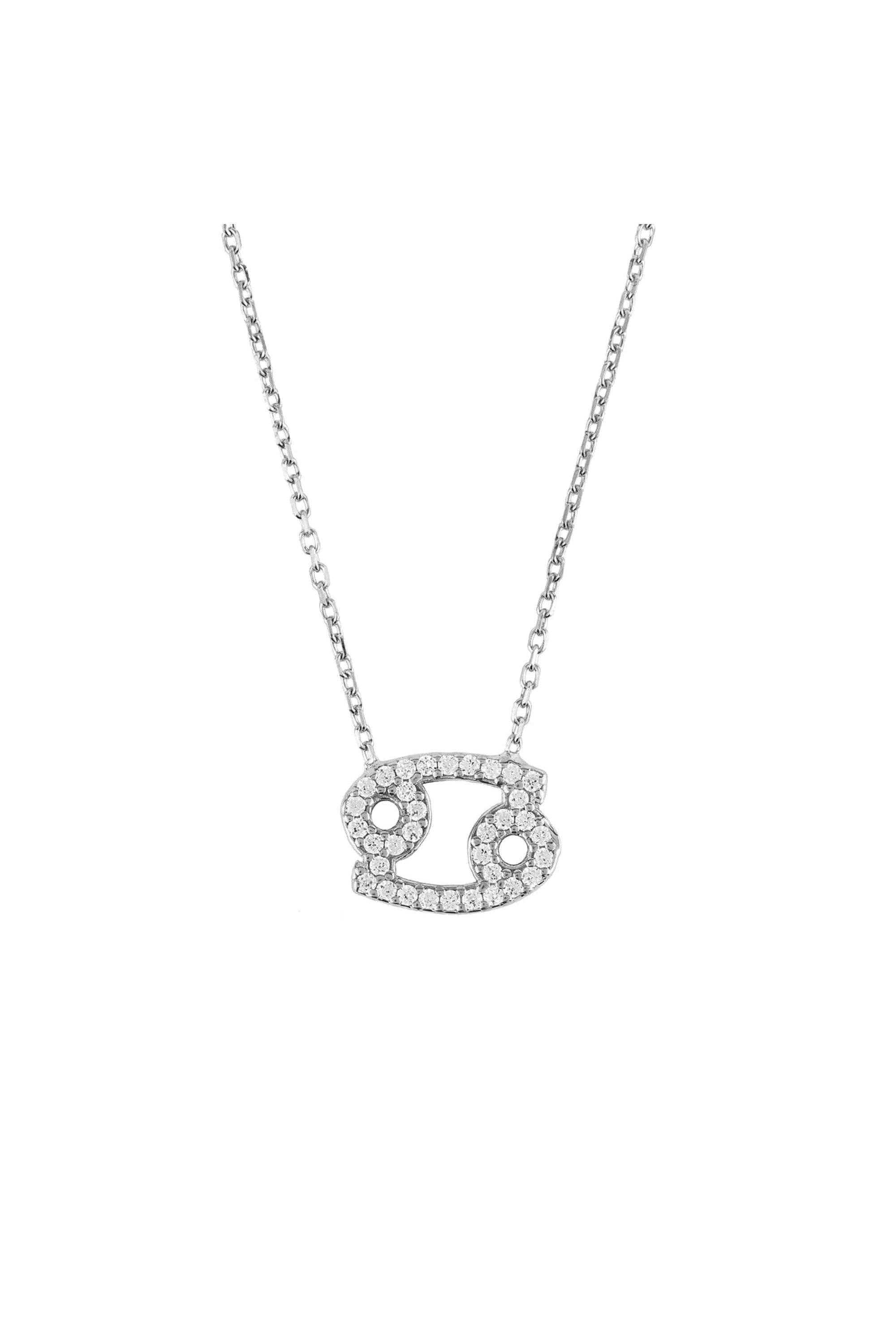Zodiac Star Sign Pendant Necklace Silver Cancer - LATELITA Necklaces