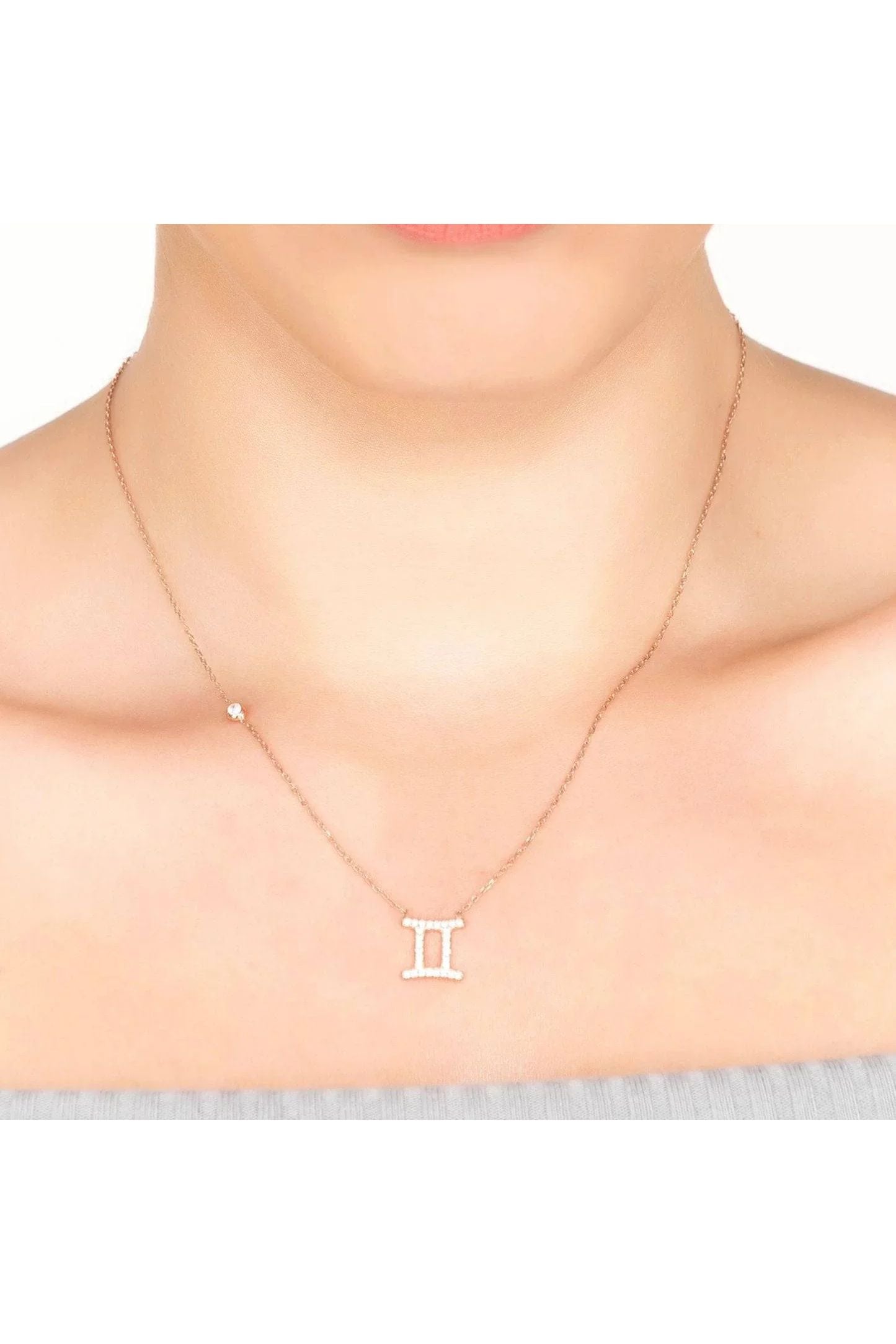 Zodiac Star Sign Pendant Necklace Silver Gemini - LATELITA Necklaces