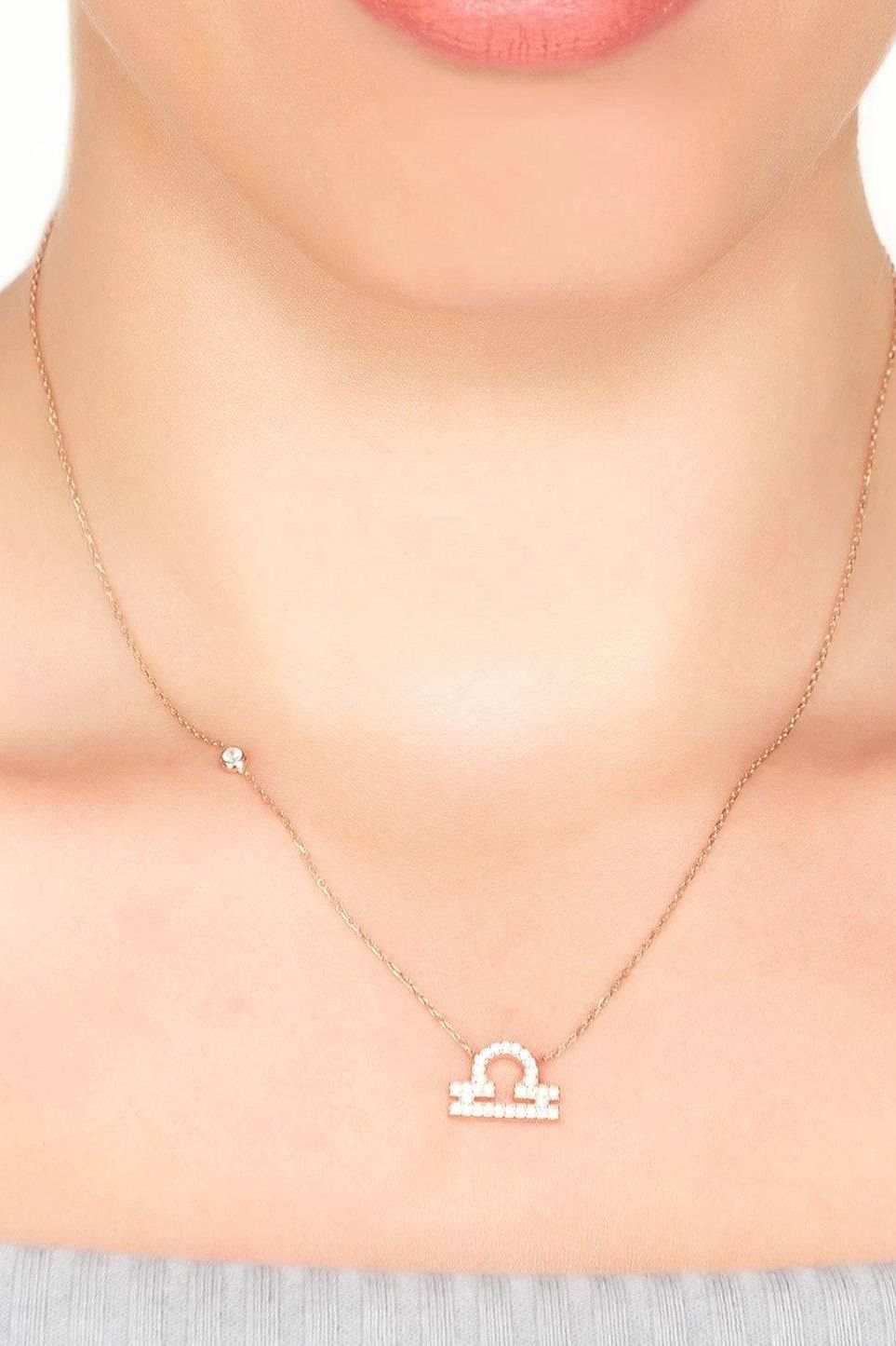 Zodiac Star Sign Pendant Necklace Silver Libra - LATELITA Necklaces