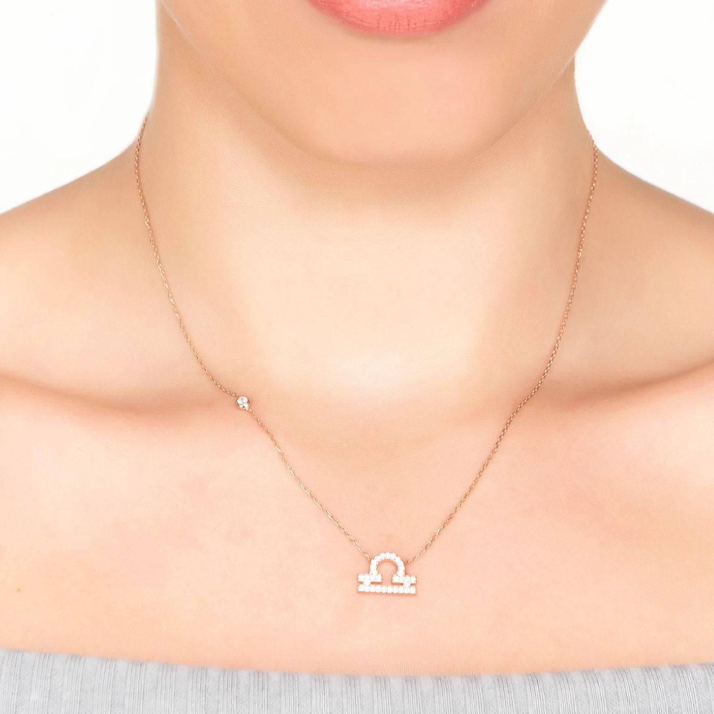 Zodiac Star Sign Pendant Necklace Silver Libra - LATELITA Necklaces