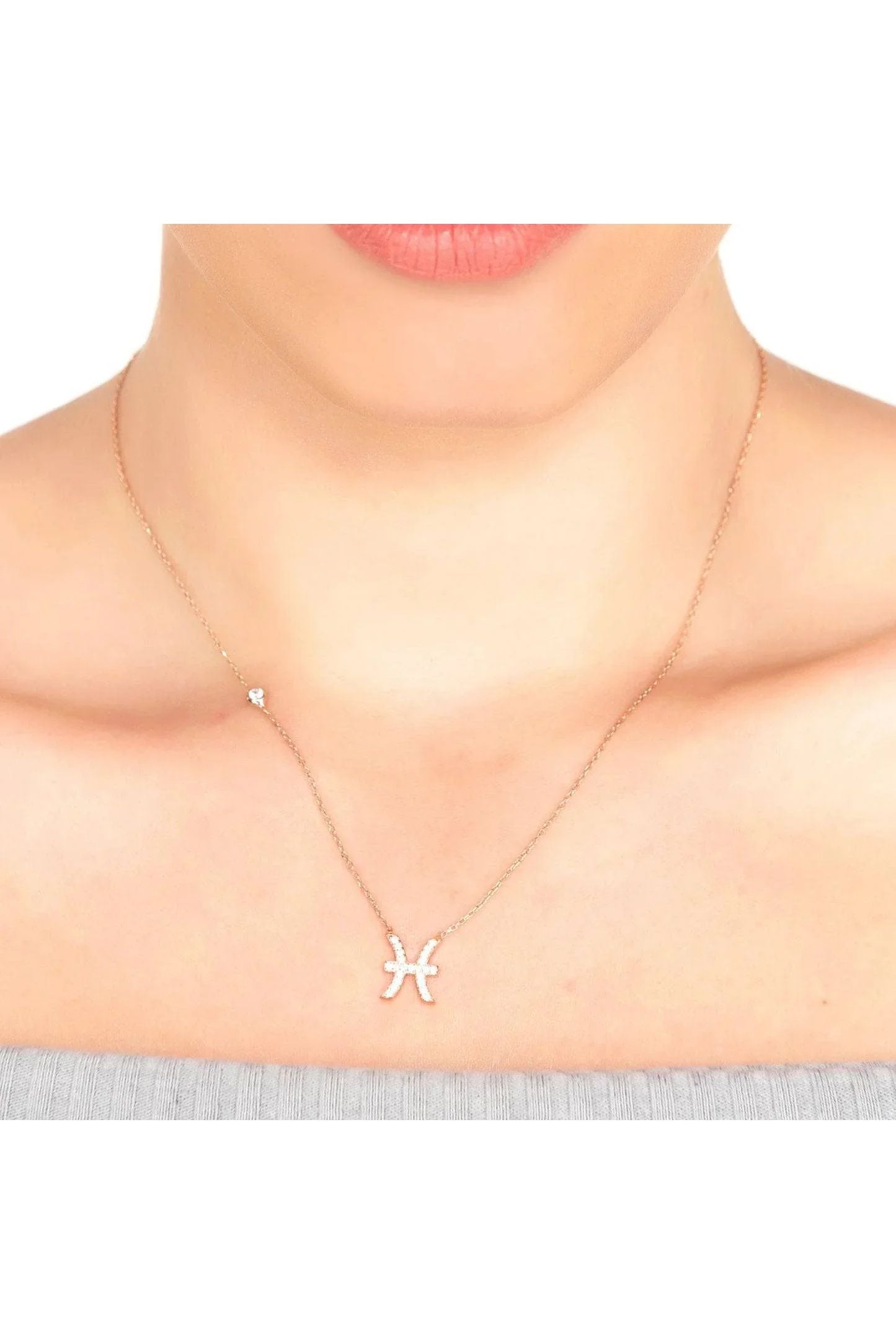 Zodiac Star Sign Pendant Necklace Silver Pisces - LATELITA Necklaces