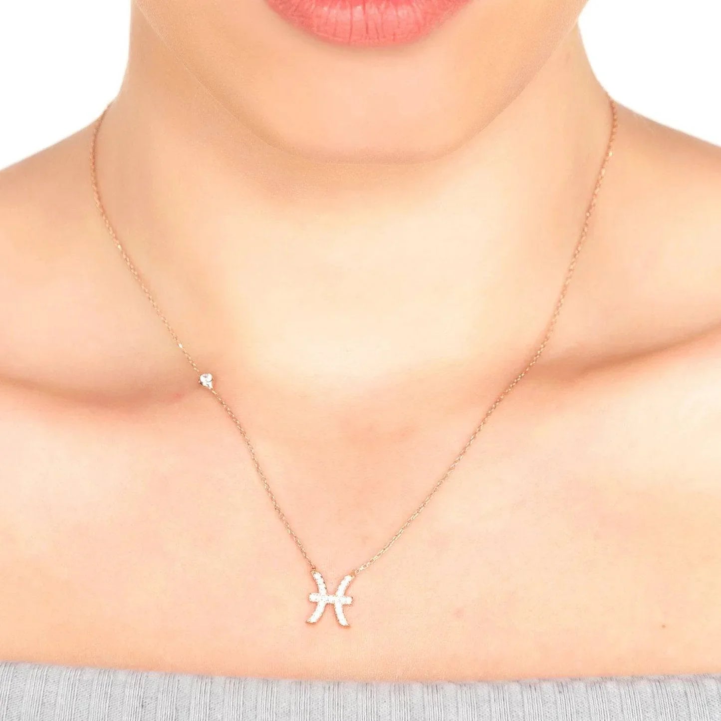 Zodiac Star Sign Pendant Necklace Silver Pisces - LATELITA Necklaces