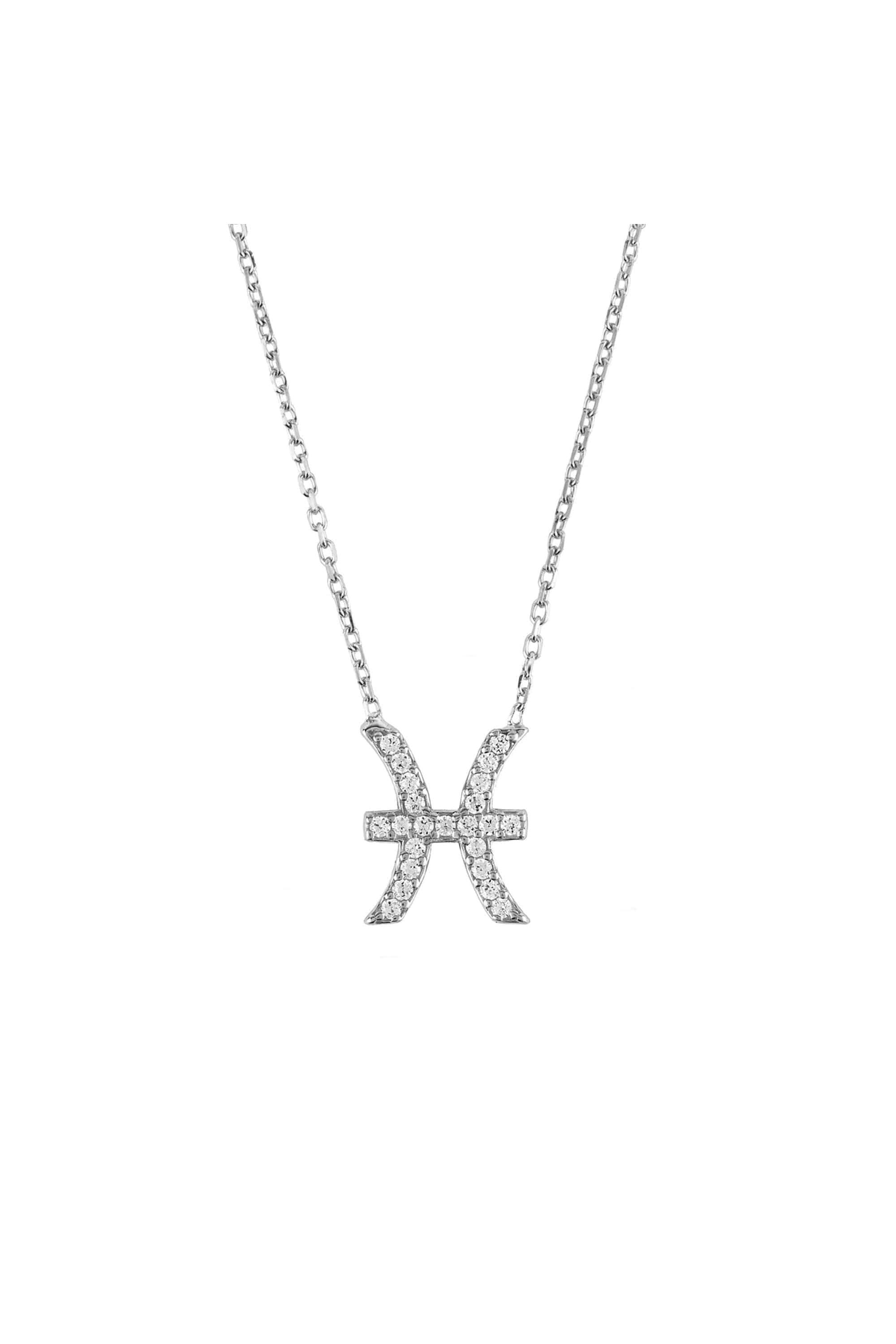 Zodiac Star Sign Pendant Necklace Silver Pisces - LATELITA Necklaces