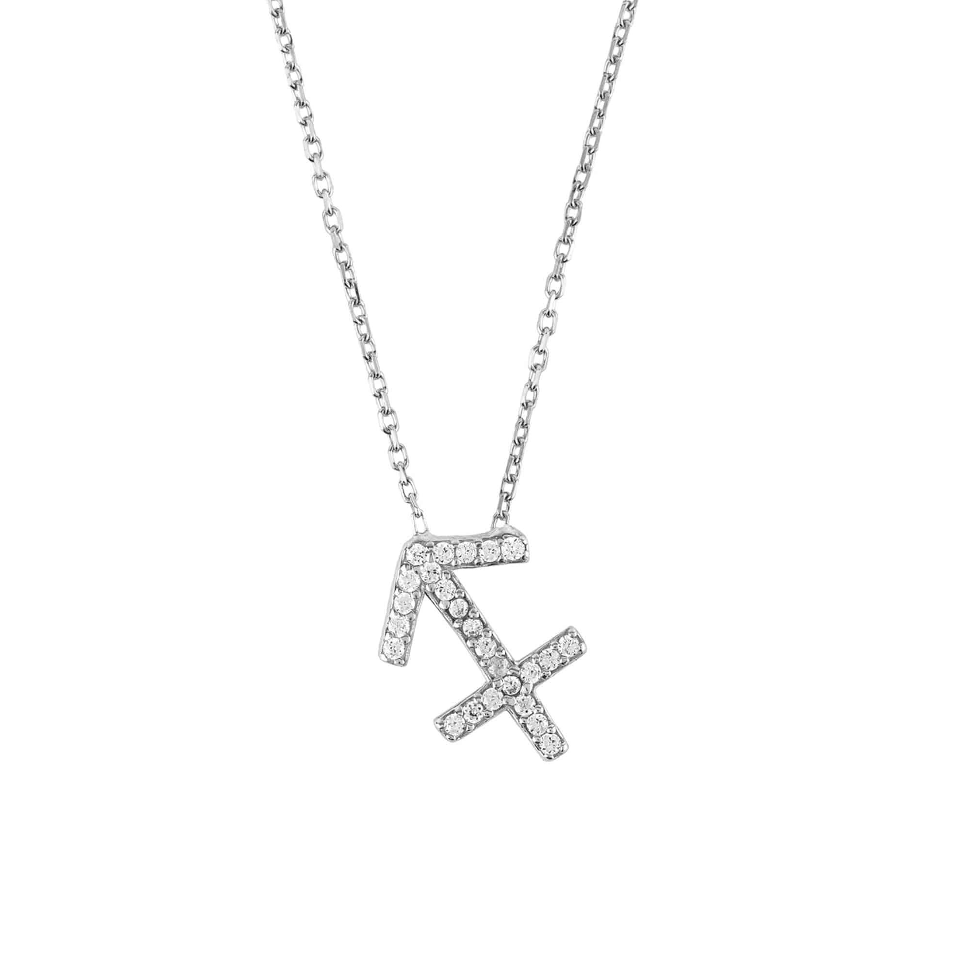 Zodiac Star Sign Pendant Necklace Silver Sagittarius - LATELITA Necklaces