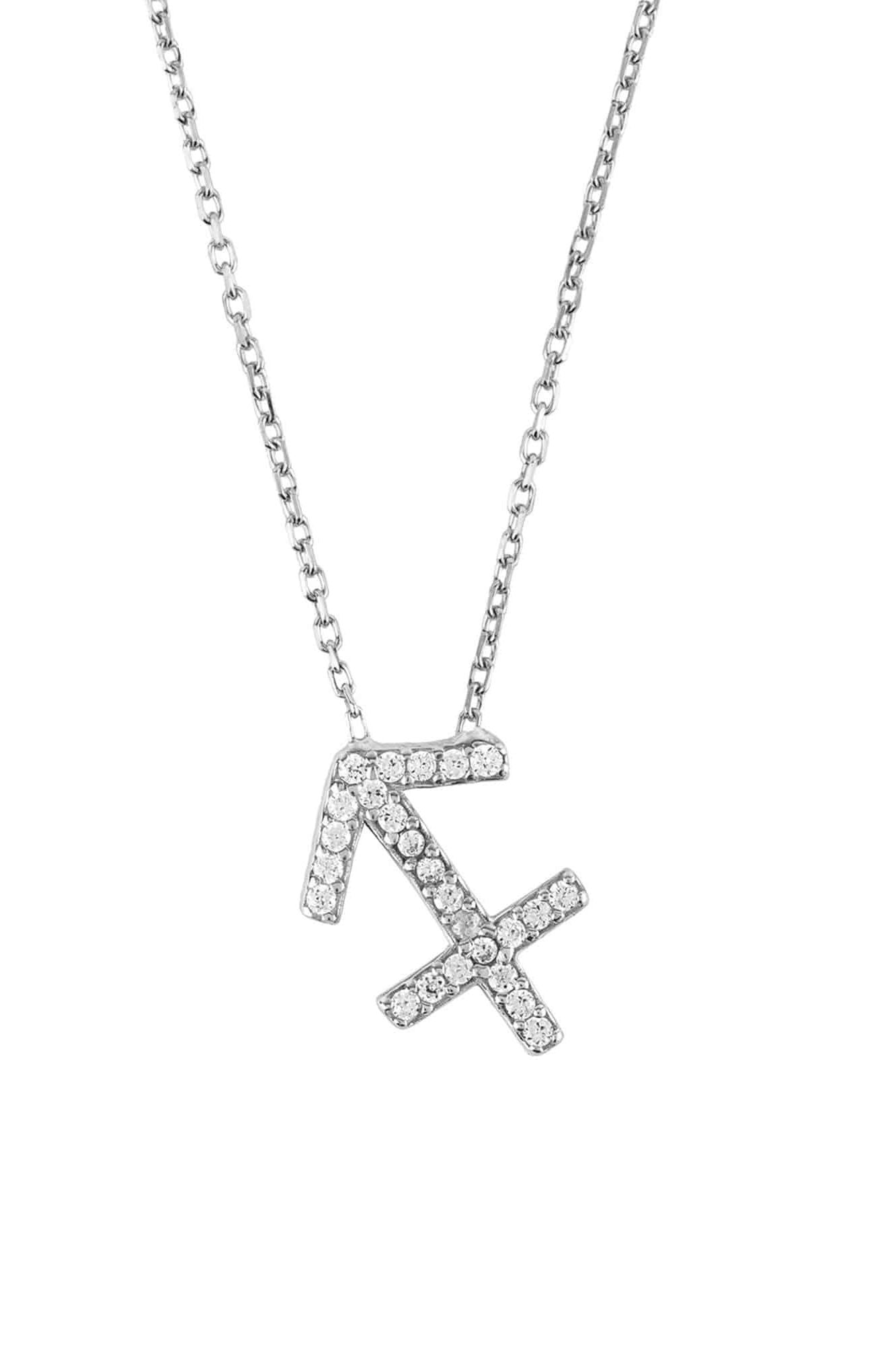 Zodiac Star Sign Pendant Necklace Silver Sagittarius - LATELITA Necklaces