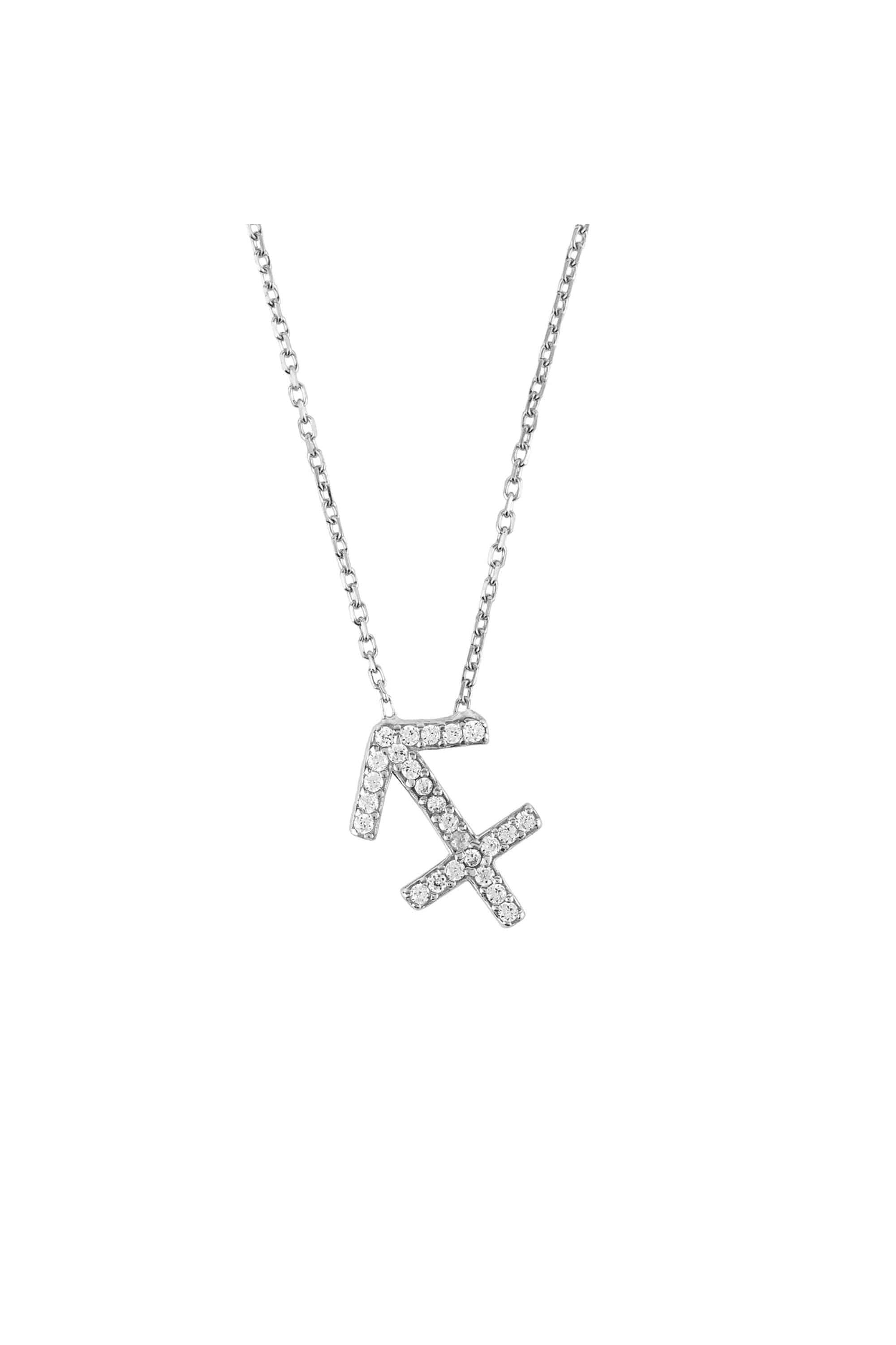 Zodiac Star Sign Pendant Necklace Silver Sagittarius - LATELITA Necklaces