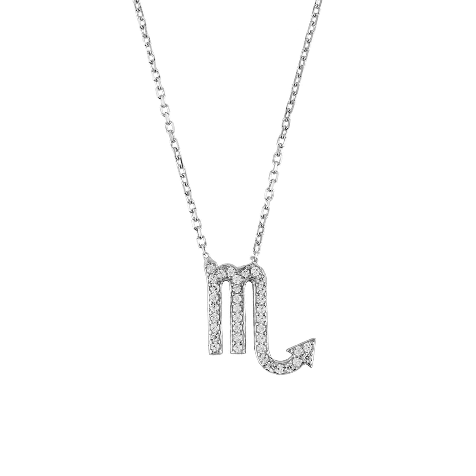 Zodiac Star Sign Pendant Necklace Silver Scorpio - LATELITA Necklaces