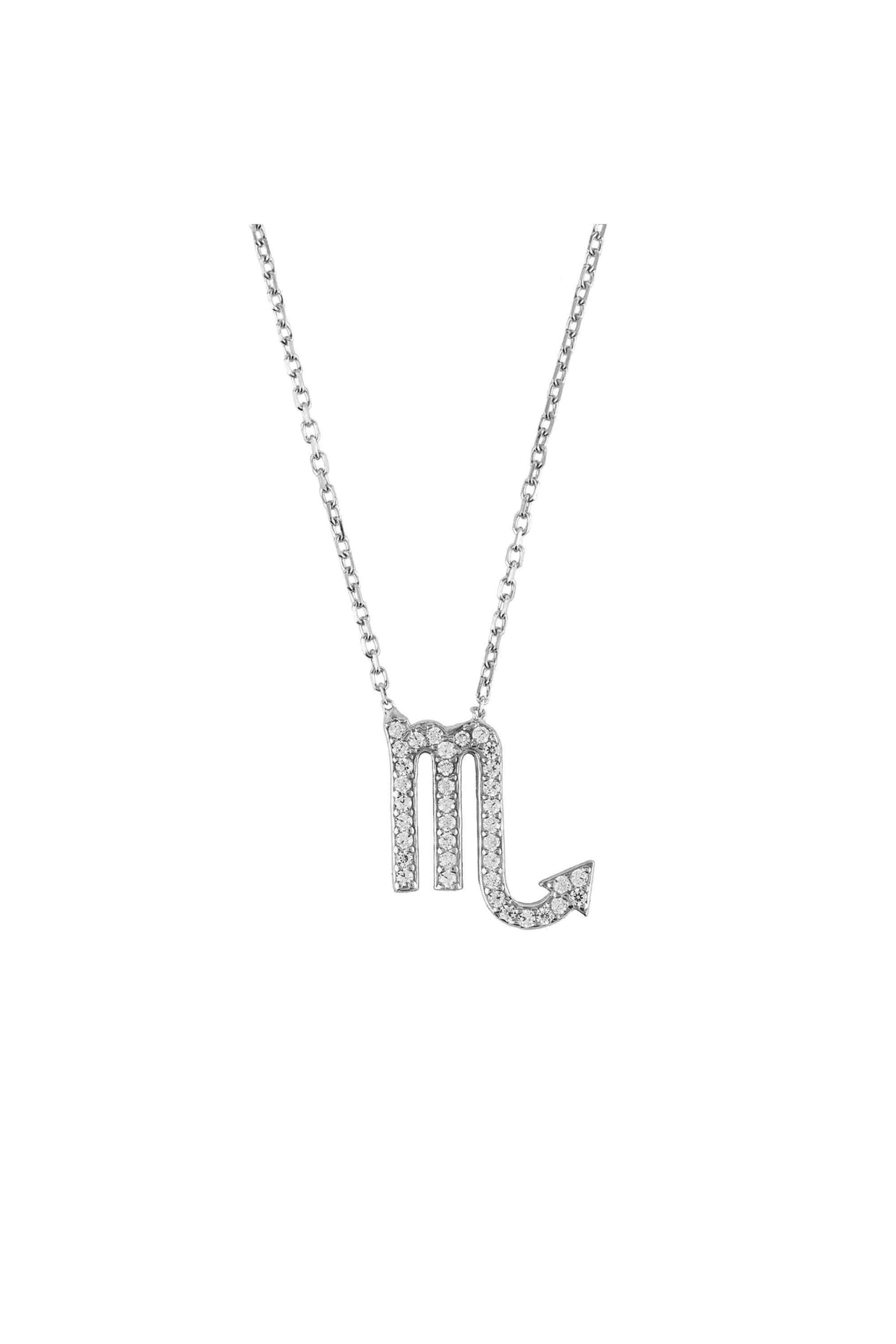 Zodiac Star Sign Pendant Necklace Silver Scorpio - LATELITA Necklaces