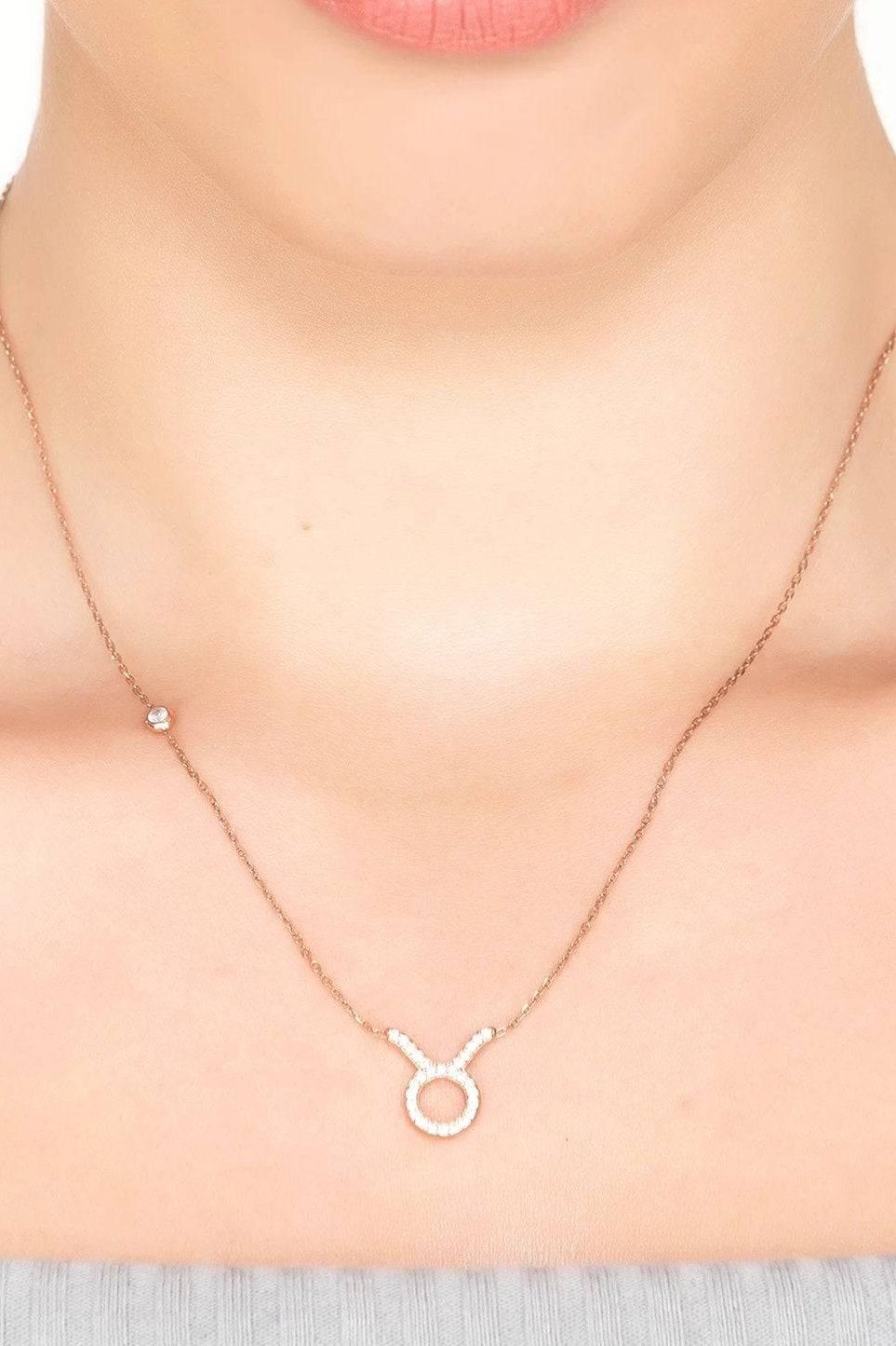Zodiac Star Sign Pendant Necklace Silver Taurus - LATELITA Necklaces