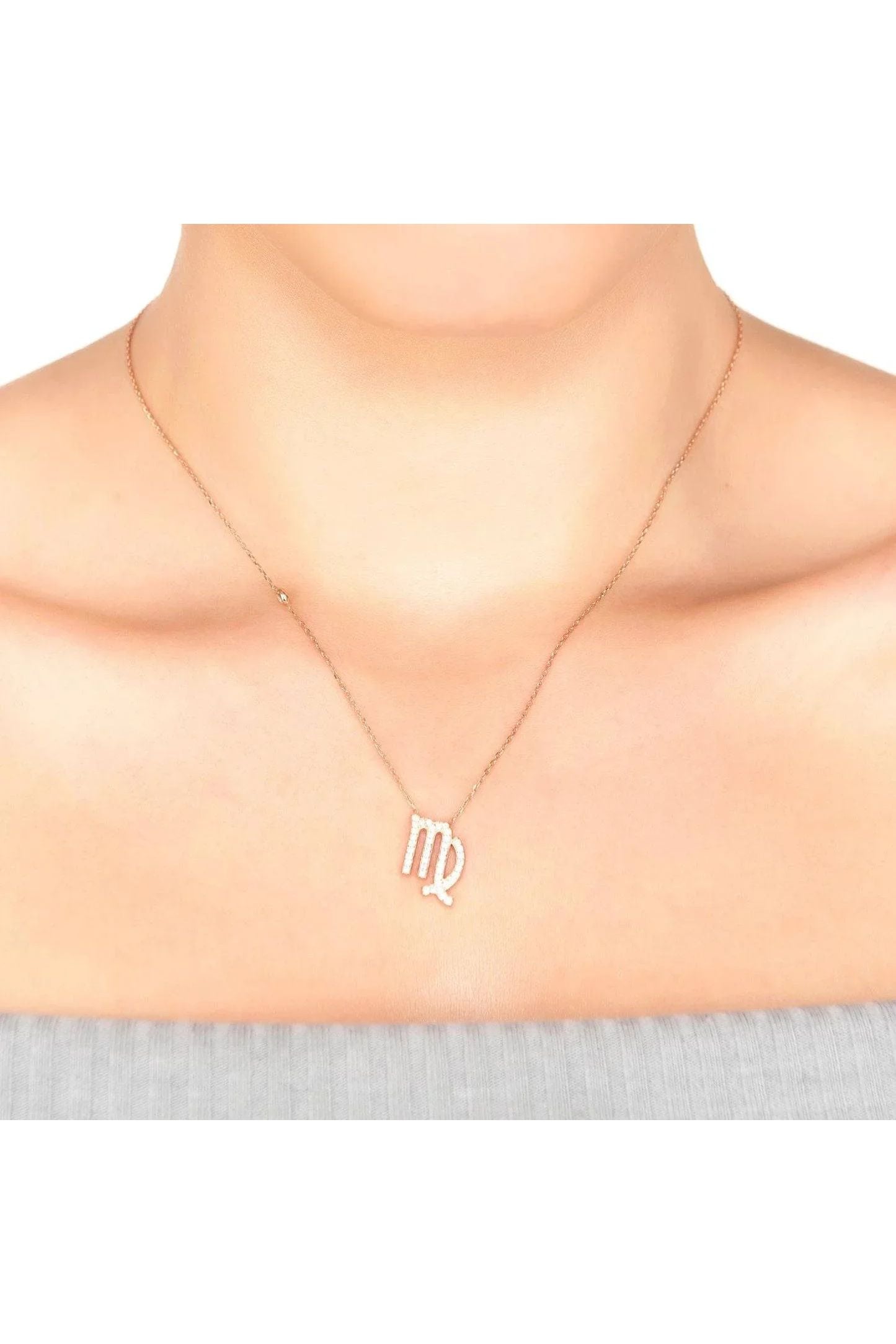 Zodiac Star Sign Pendant Necklace Silver Virgo - LATELITA Necklaces