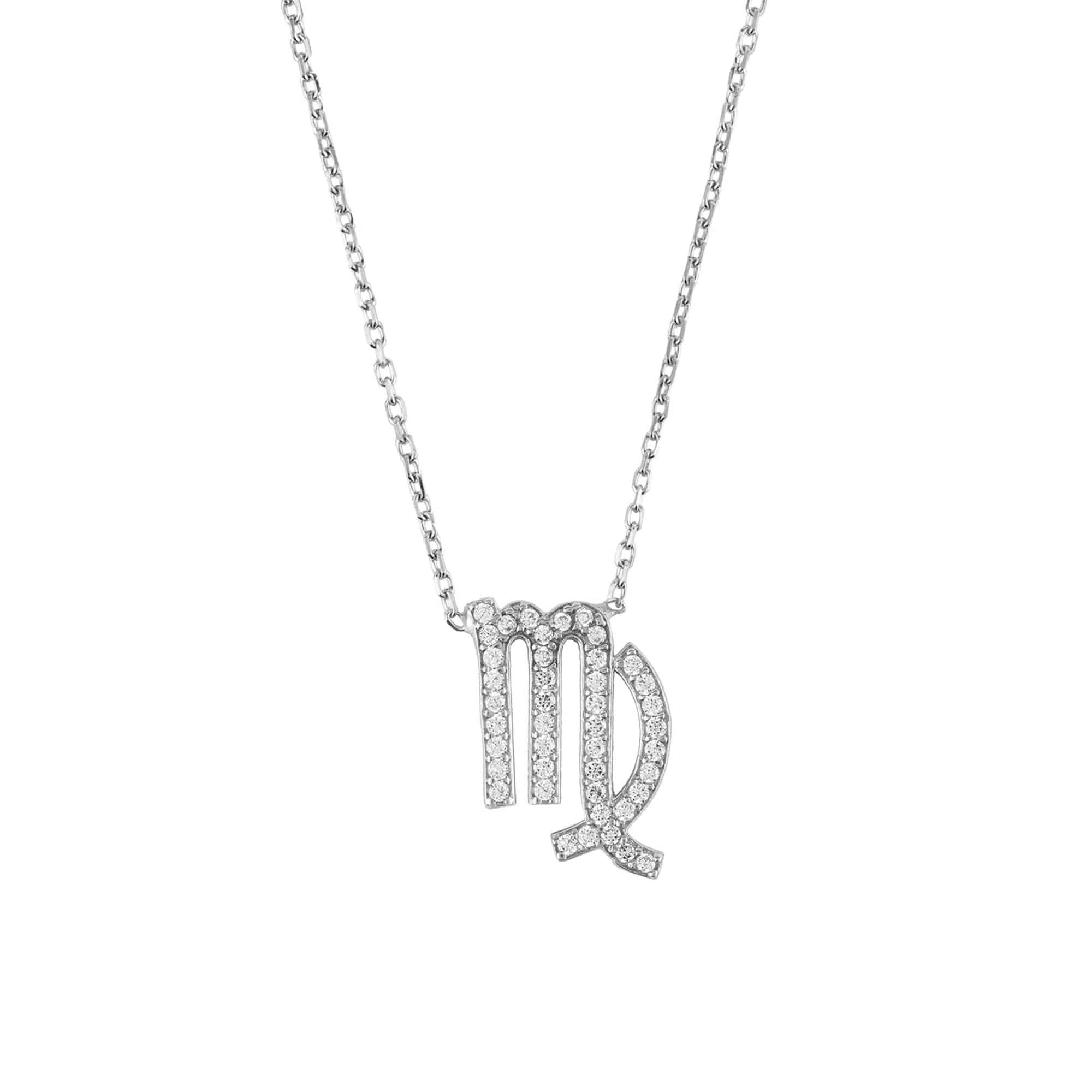 Zodiac Star Sign Pendant Necklace Silver Virgo - LATELITA Necklaces