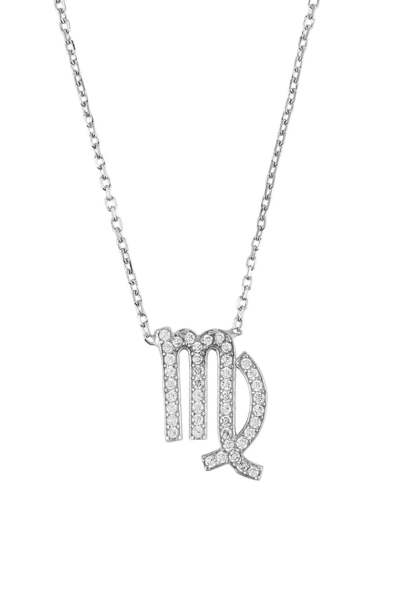 Zodiac Star Sign Pendant Necklace Silver Virgo - LATELITA Necklaces