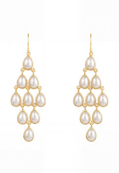 Valencia Statement Drop Earring White Cz Gold