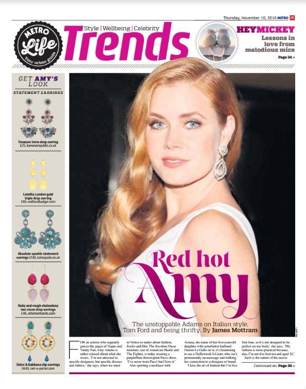 Spotted. Our citrine triple drop earrings in today's Metro - LATELITA