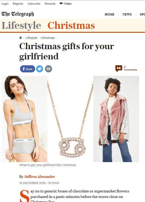 Spotted, our zodiac necklace in The Telegraph the perfect gift for your girlfriend - LATELITA