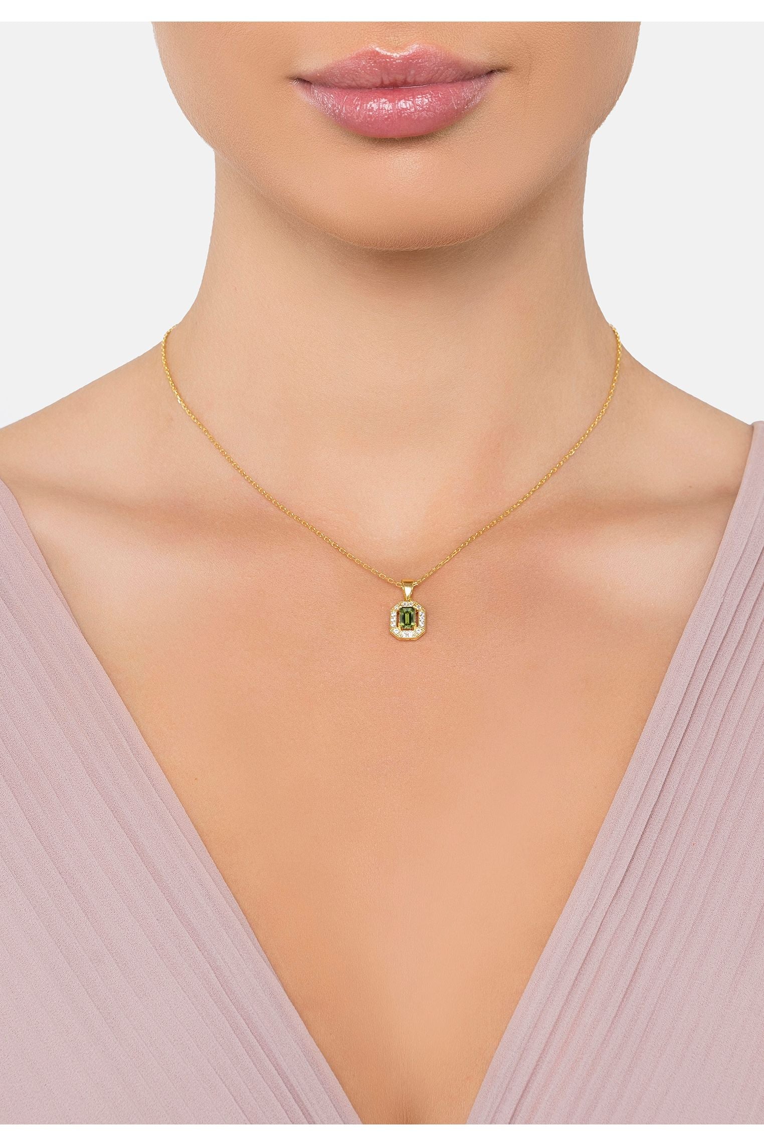 Whistledown Gemstone Pendant Necklace Peridot Gold