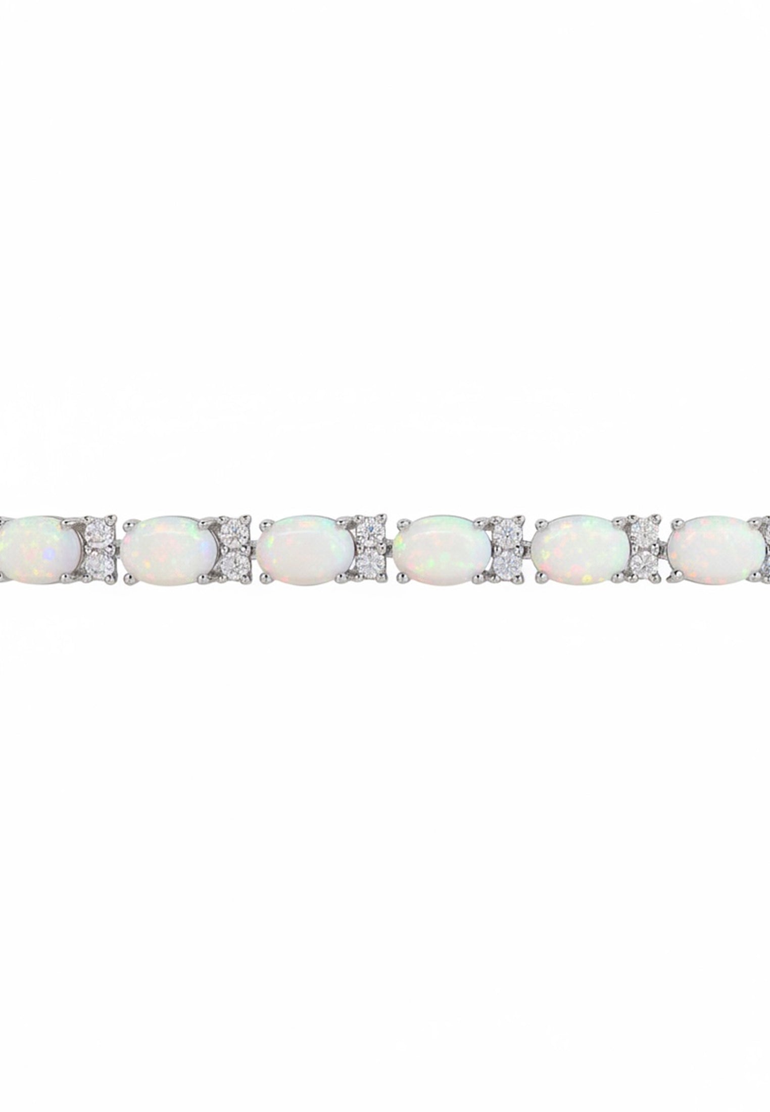 Opal bracelet with diamonds on a white background