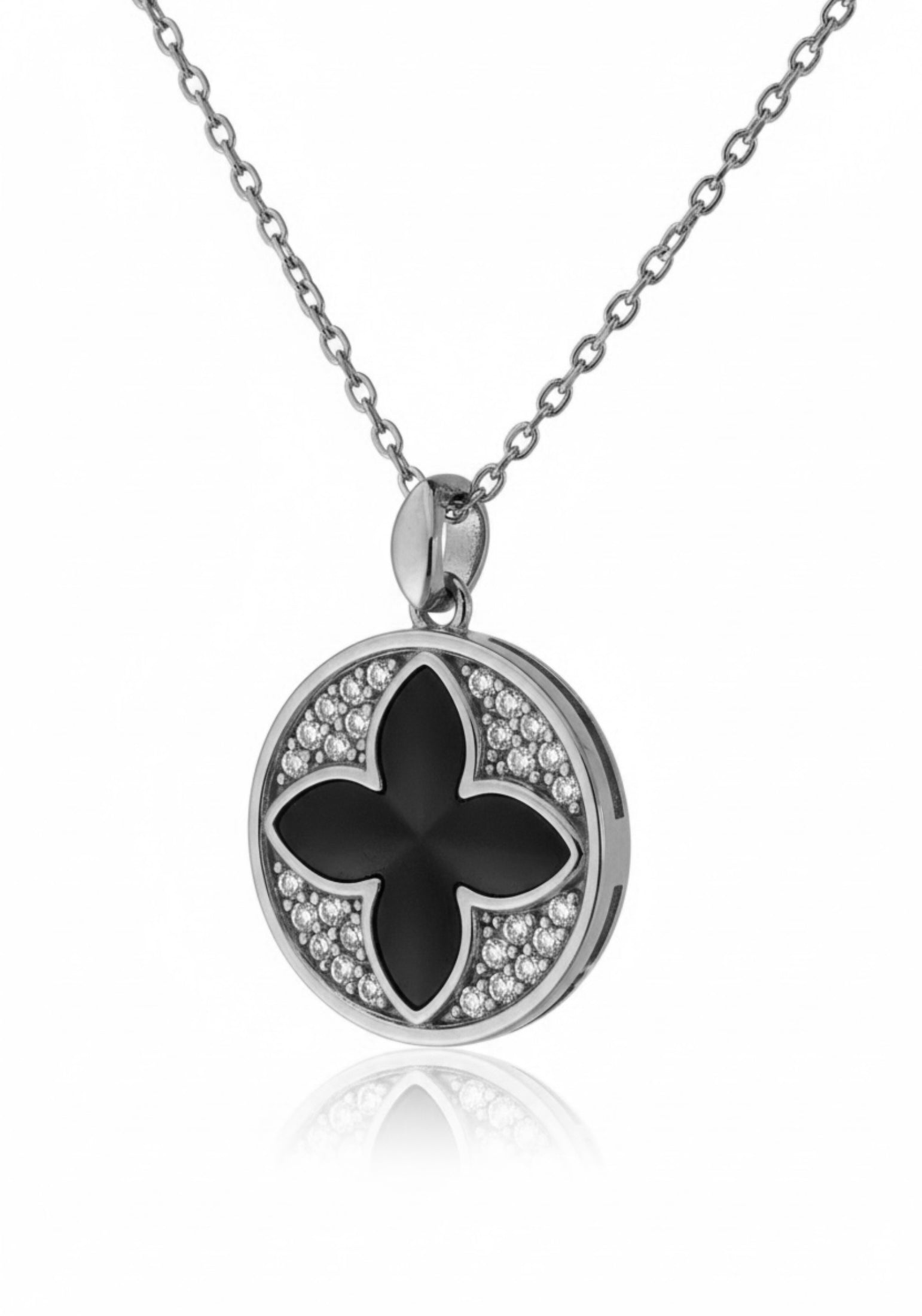 Florentine Clover Necklace Silver