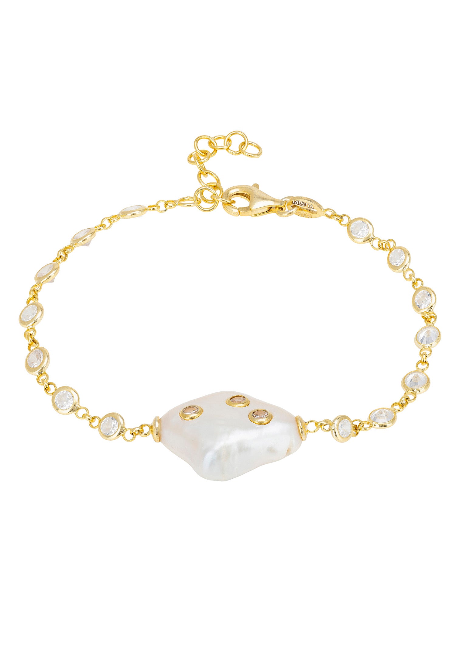 Polka Dot Baroque Pearl Bracelet Gold