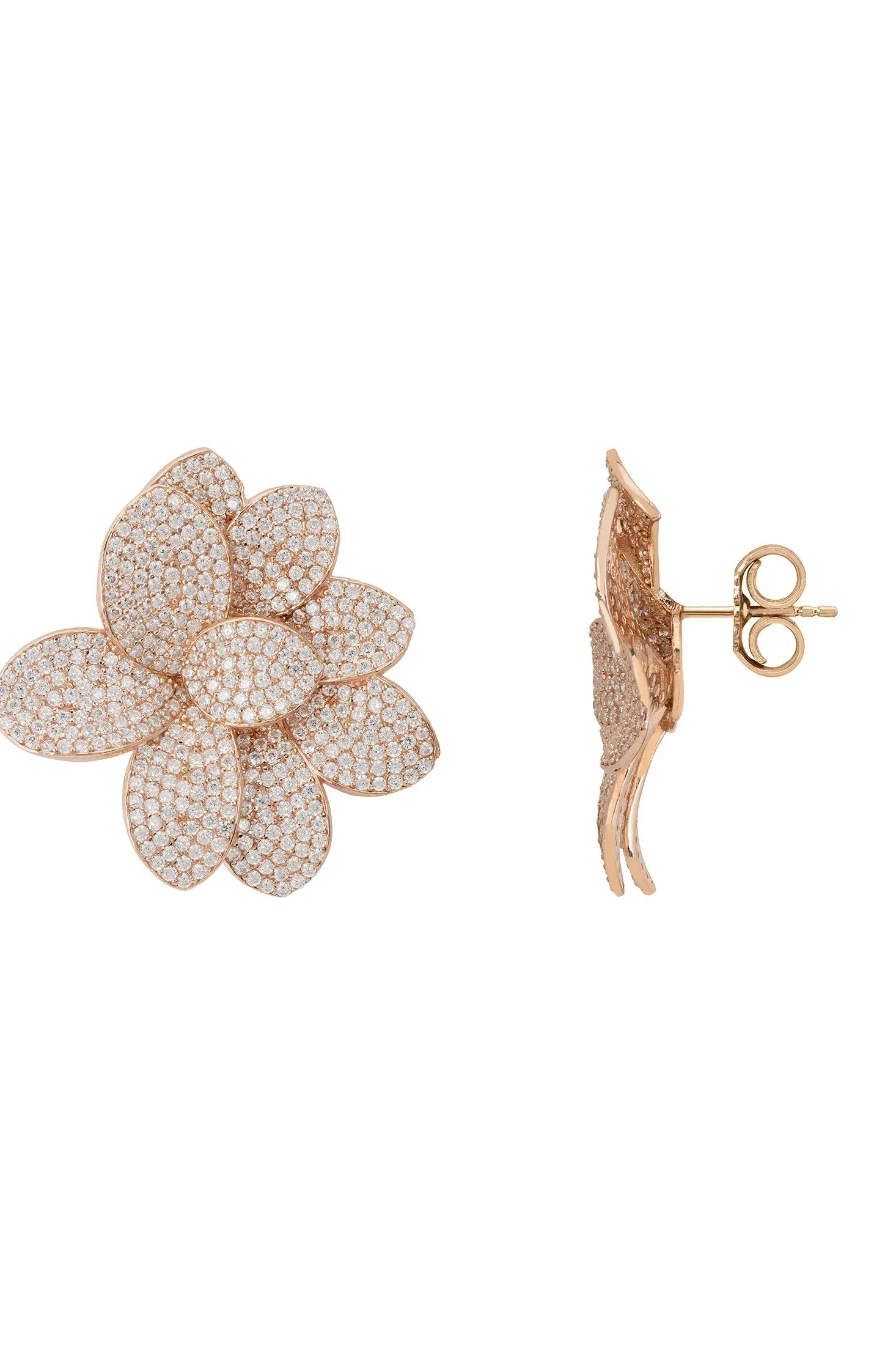 Push backing of the earrings.