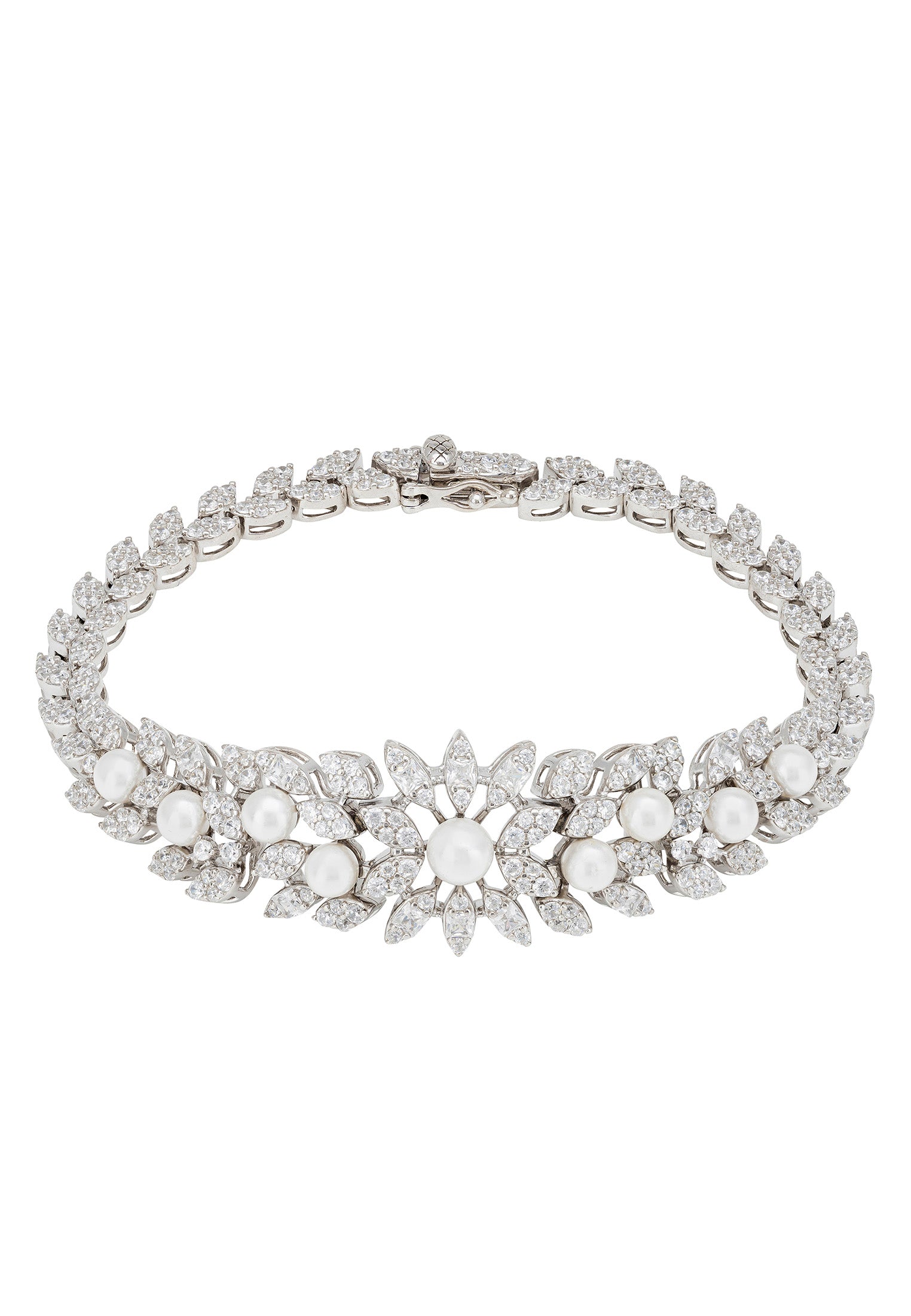 Pulsera de tenis Marquesa Plata Perla