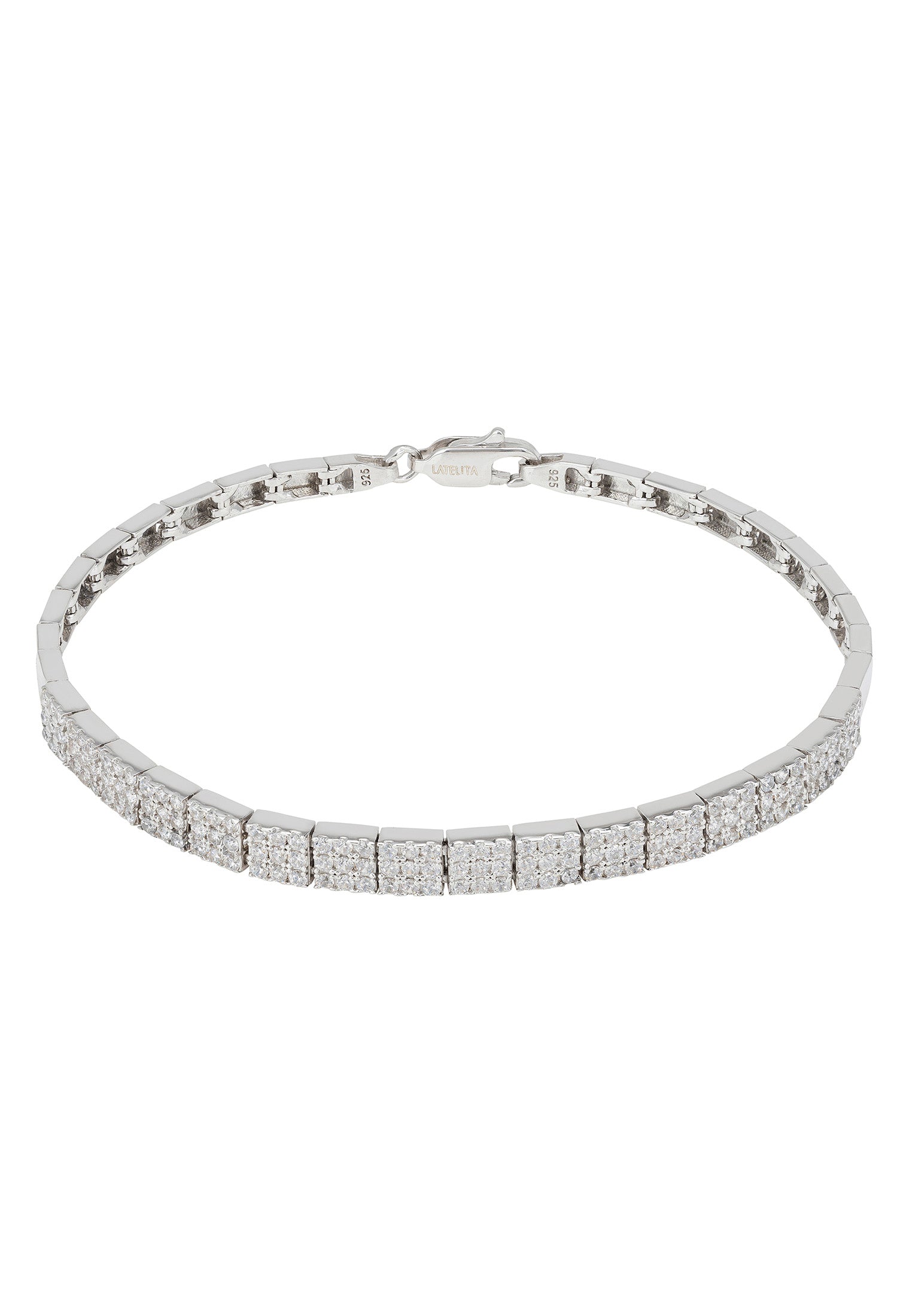 Charleston Art Deco Silver Tennis Bracelet