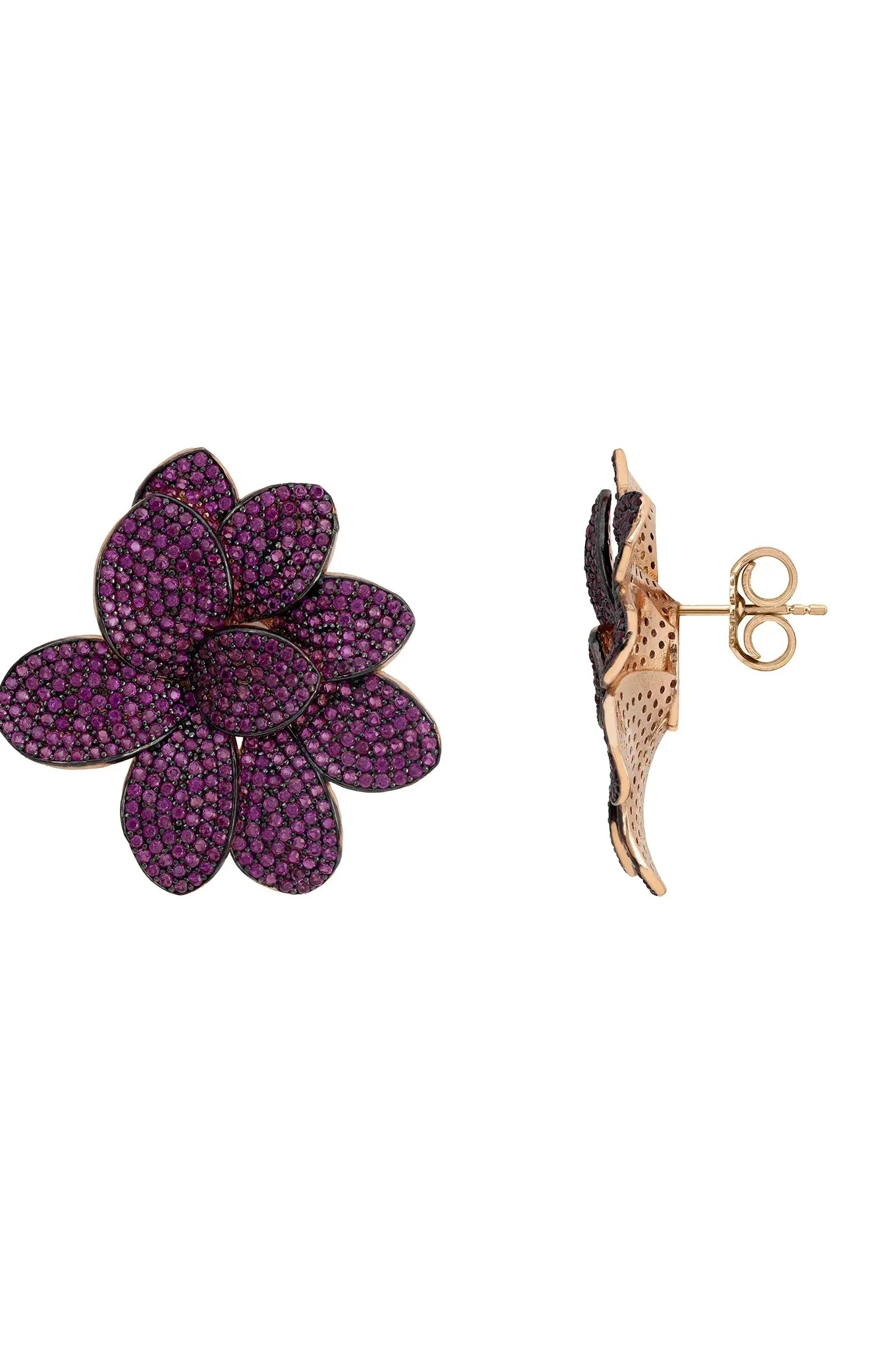 Push backing of the earrings.