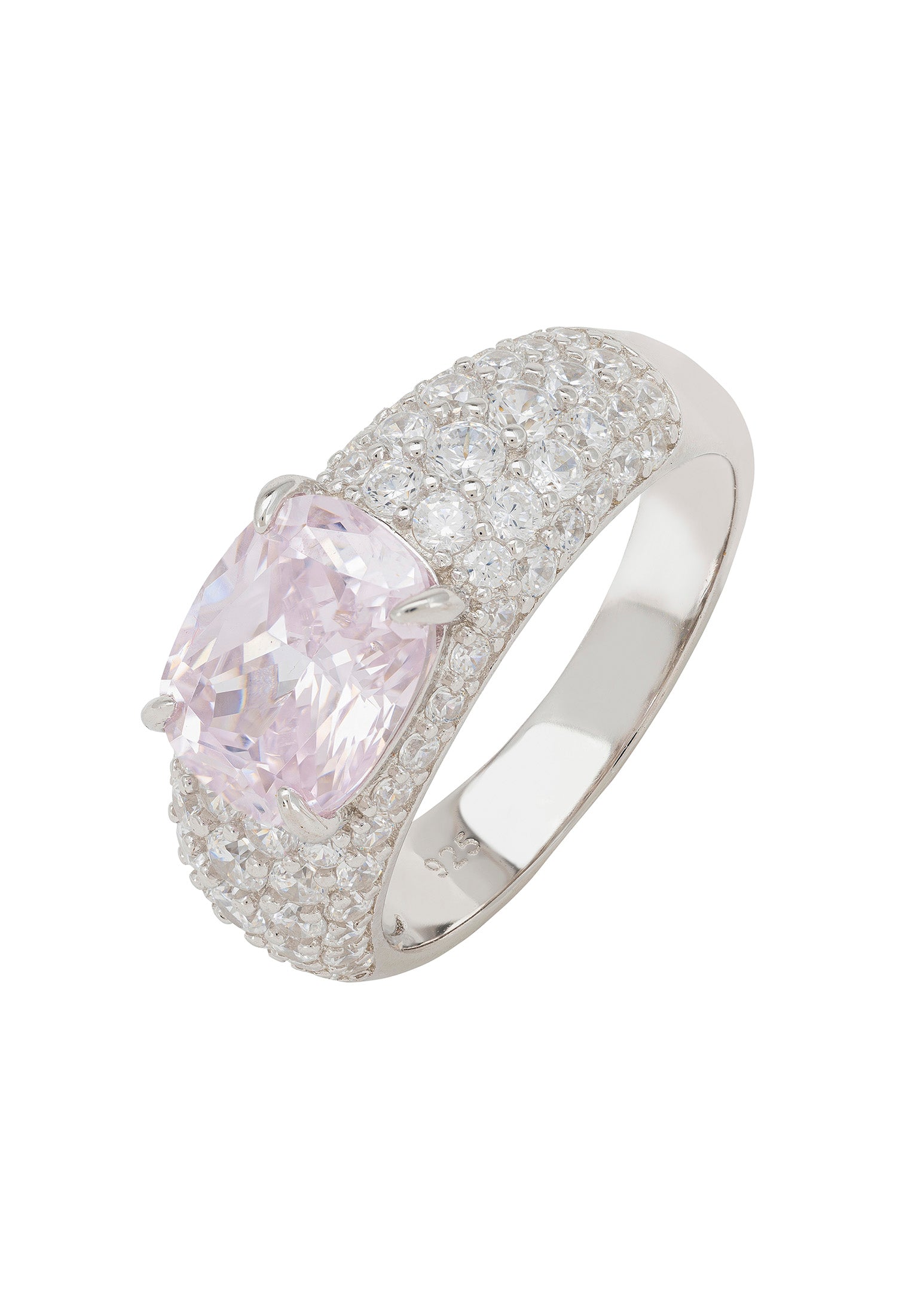Rosalie Cocktail Ring Morganite Silver