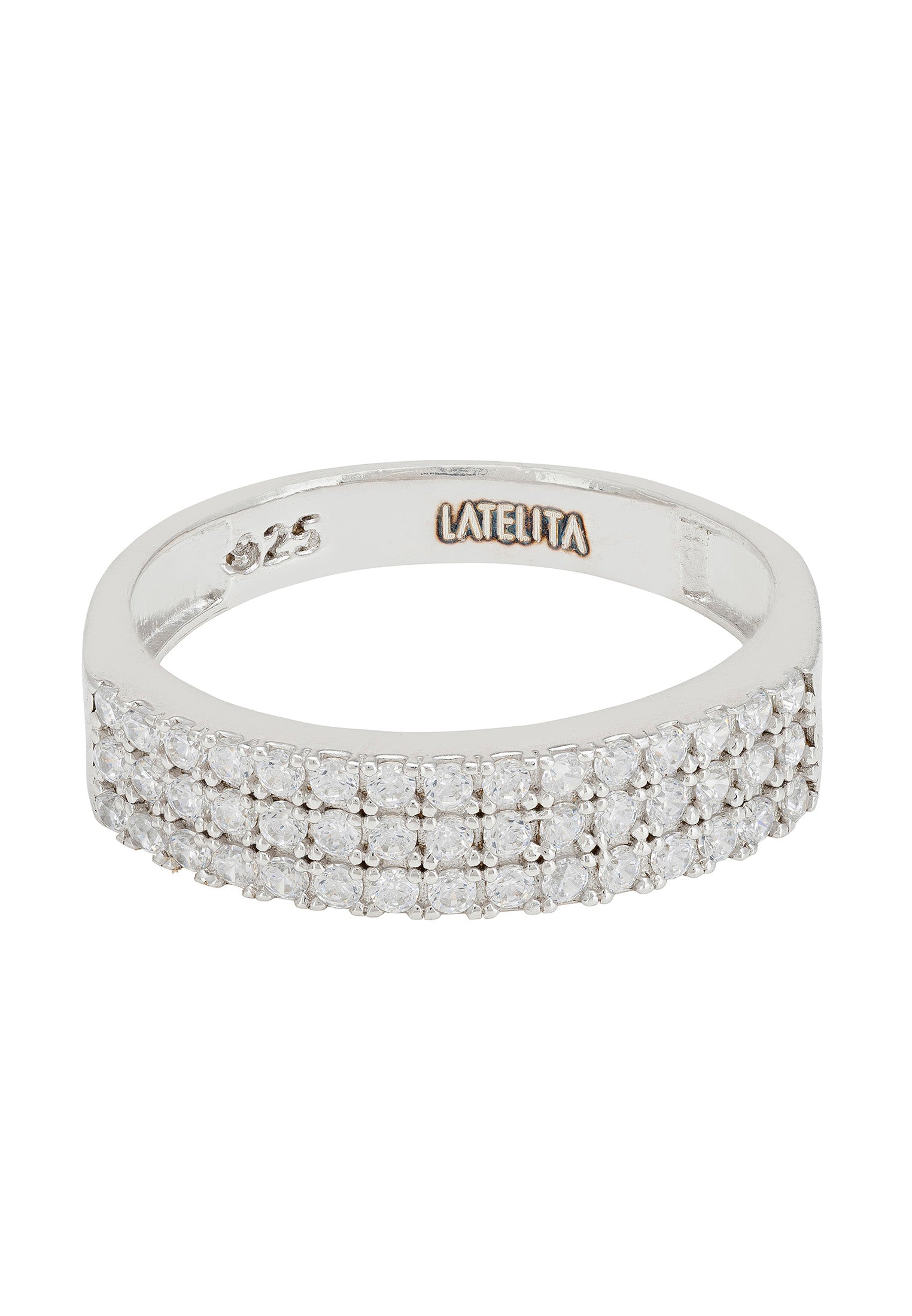 Charleston Art Deco Cocktail Ring Silver