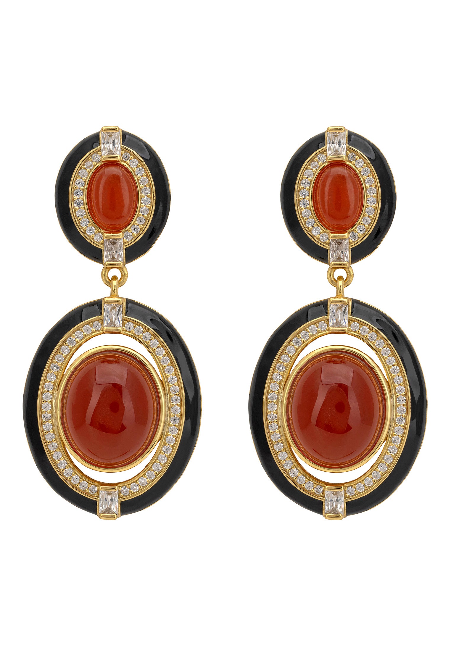 Alessia Carnelian Drop Earrings Gold