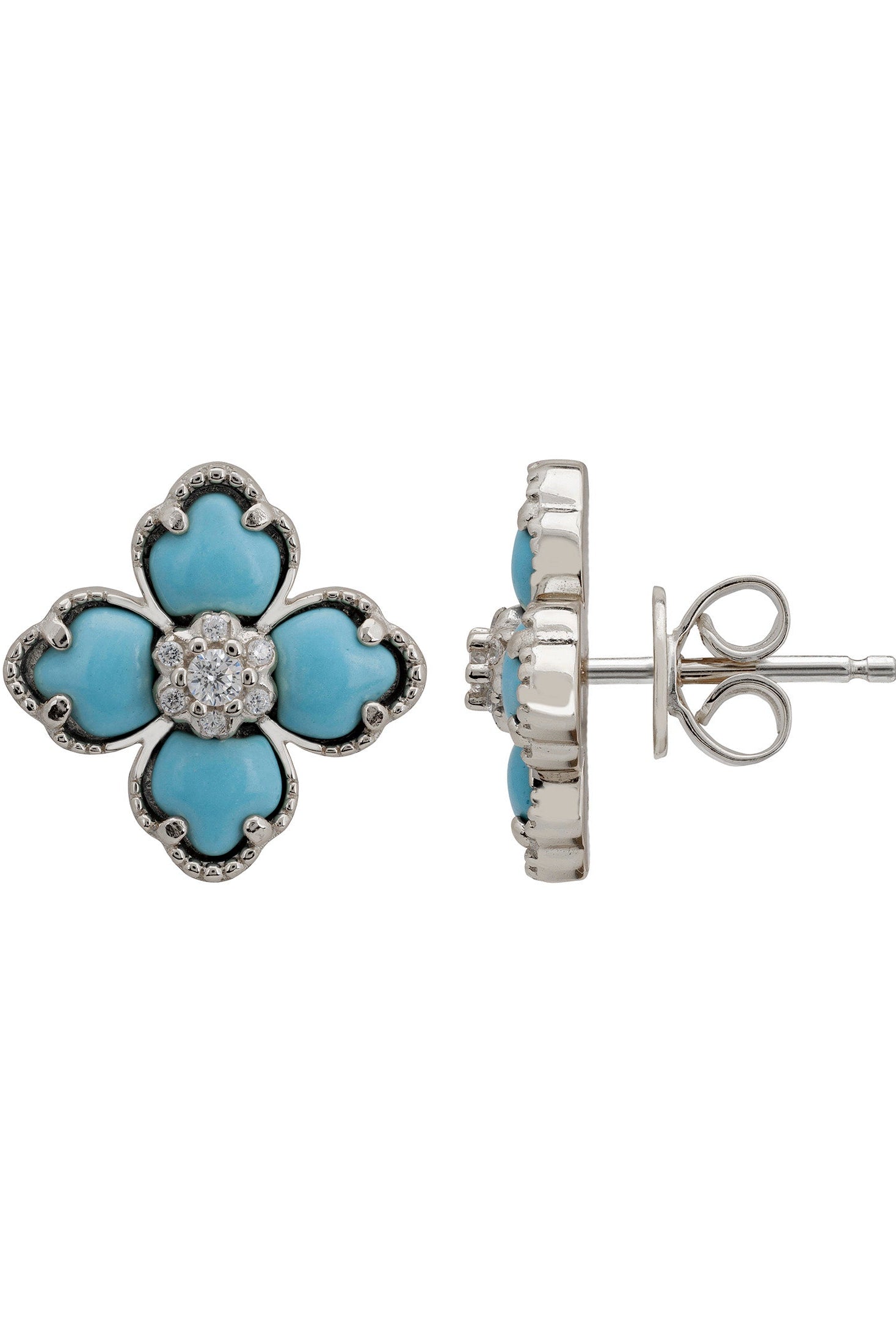 Push backing of the earrings.