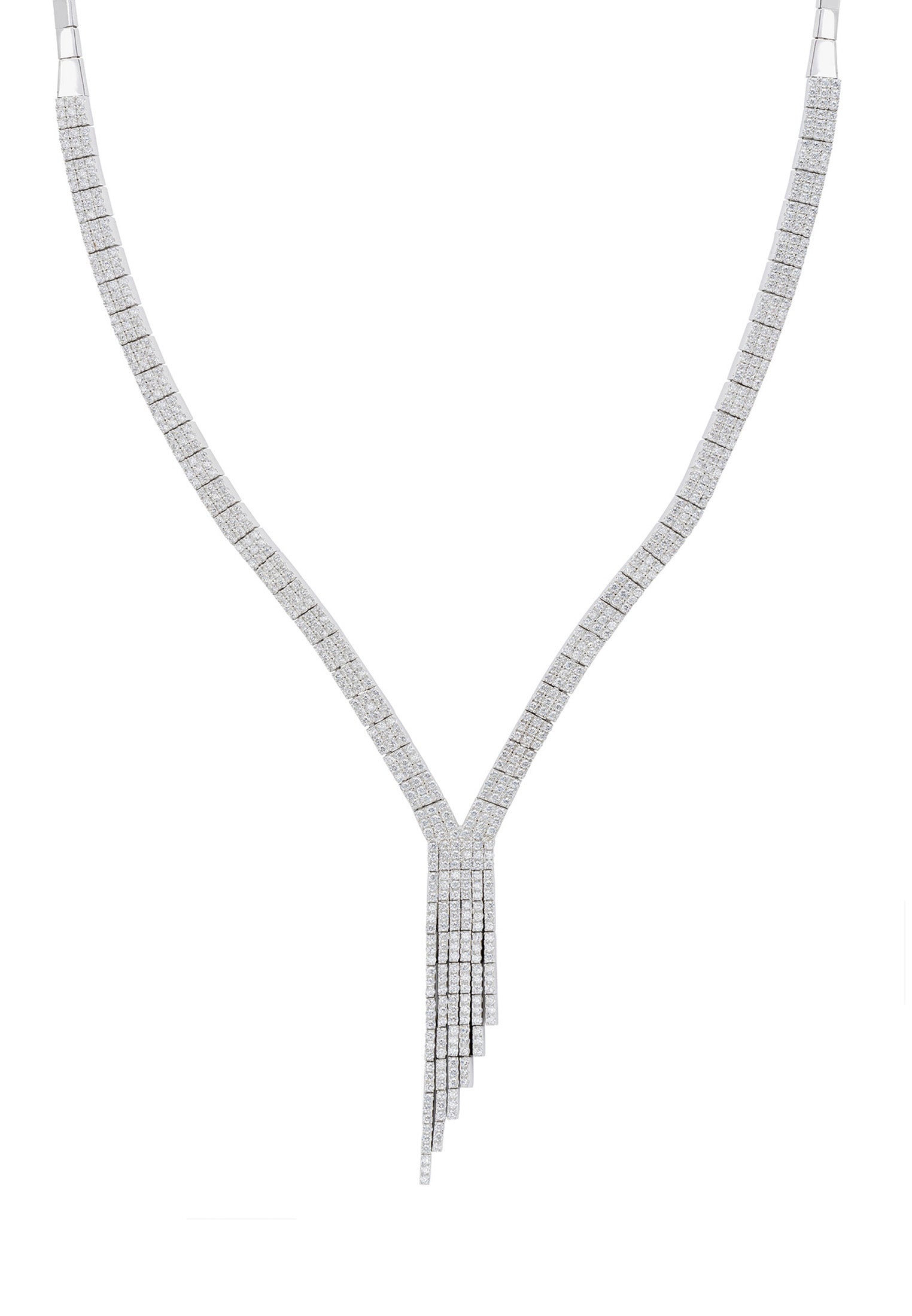 Collar de tenis Art Déco con declaración de Charleston en plata