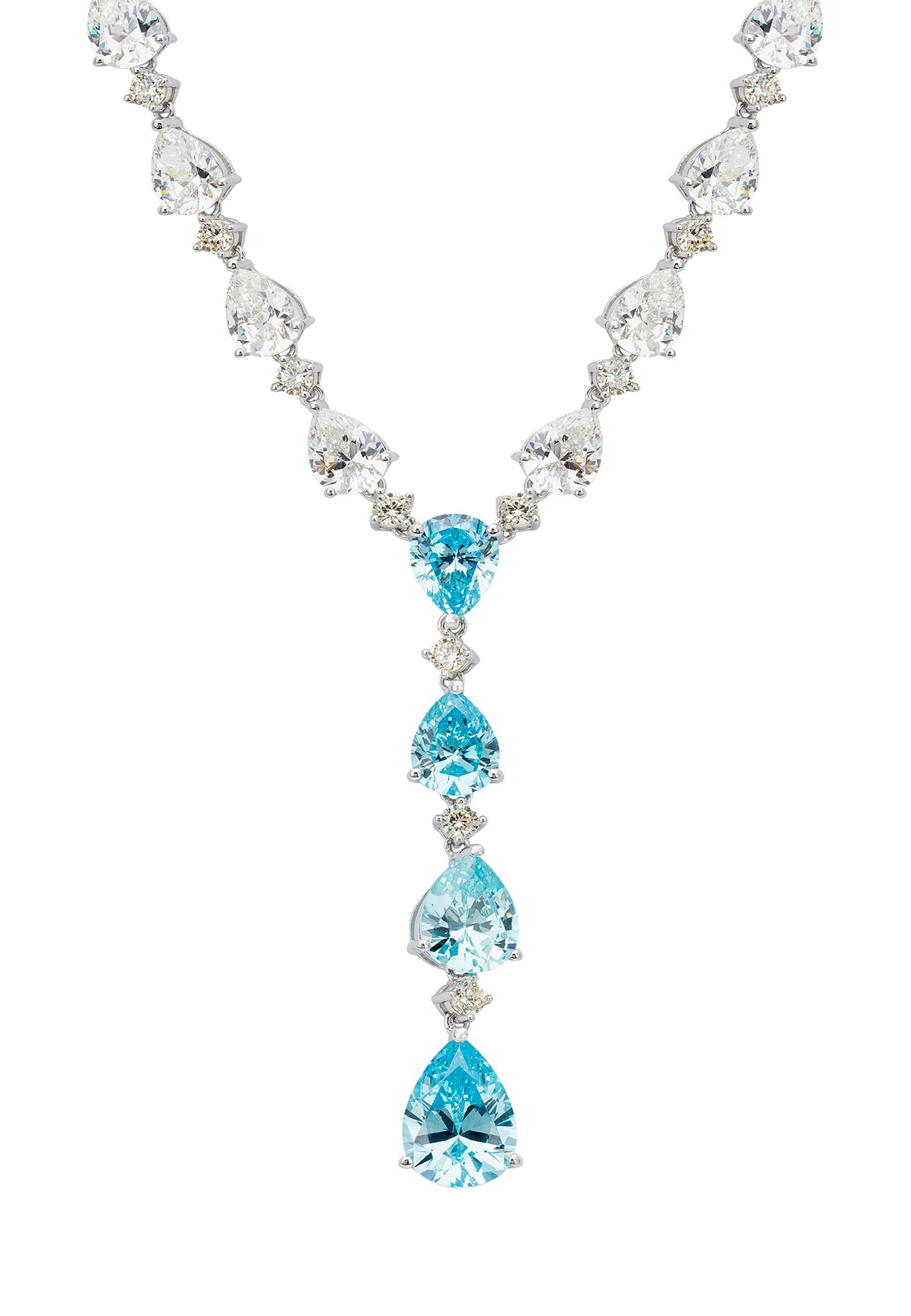 Elizabeth Statement Necklace Blue Topaz Silver