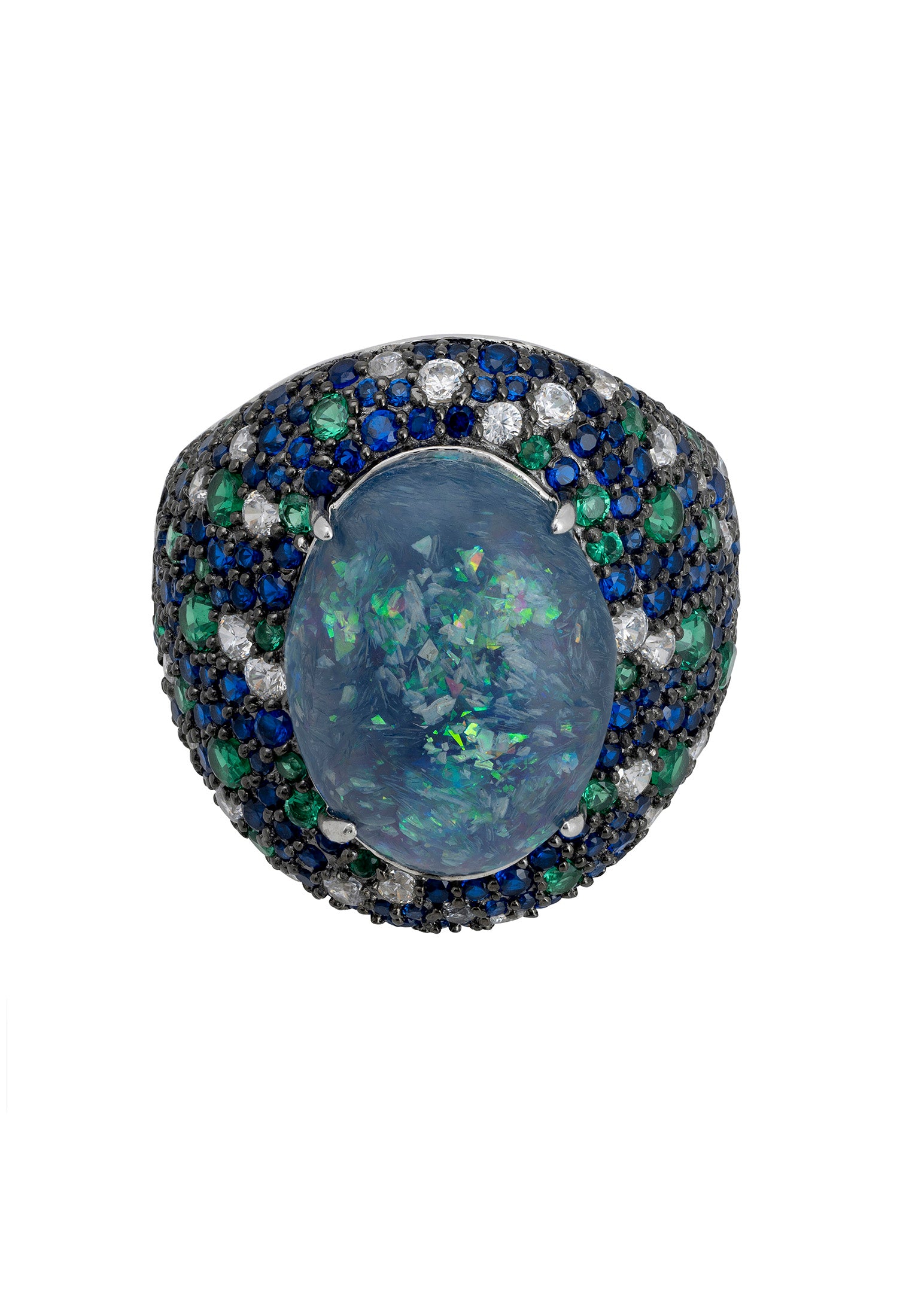 Green opal gemstone ring.