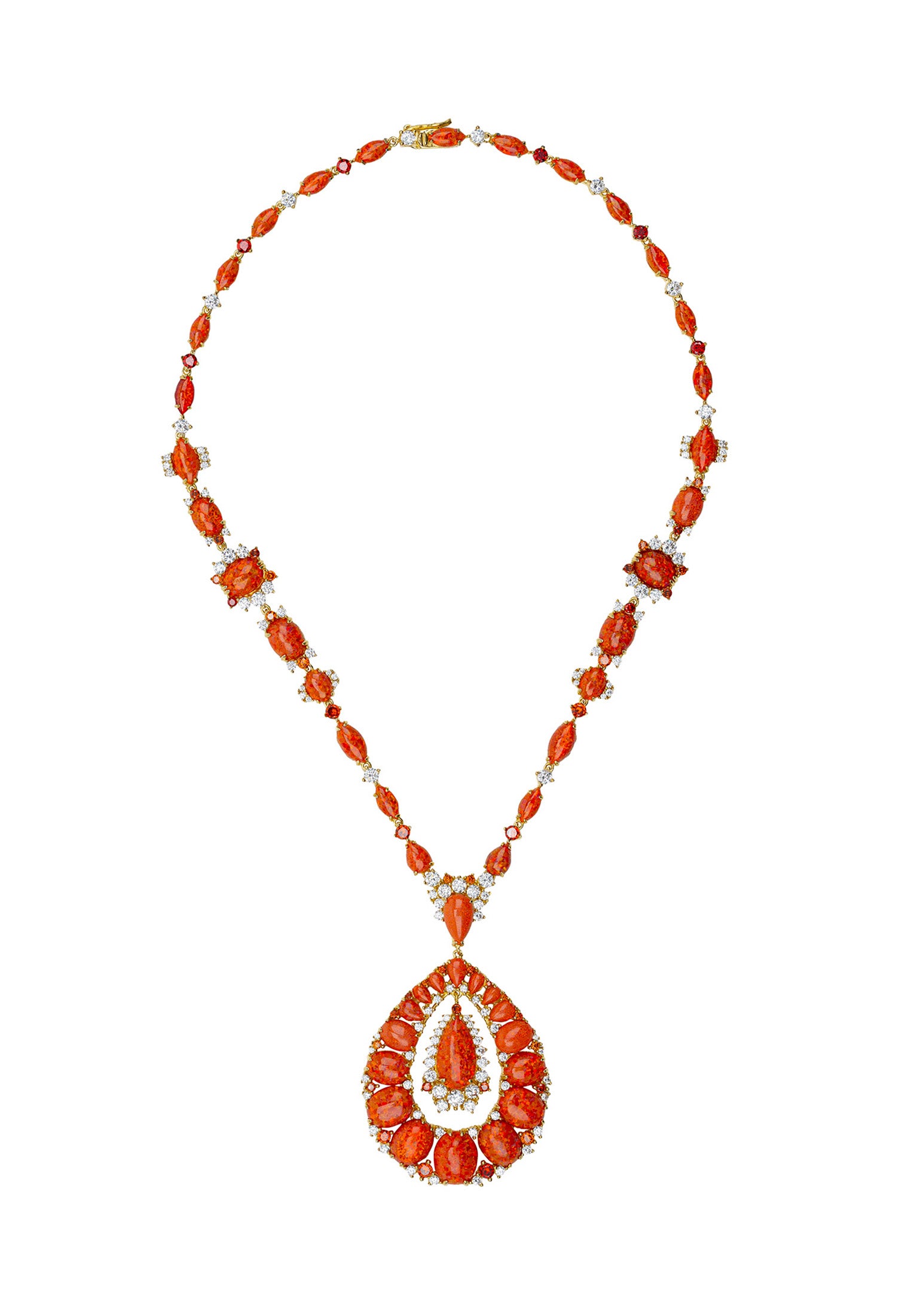 Paloma Fire Opal Statement Necklace Gold