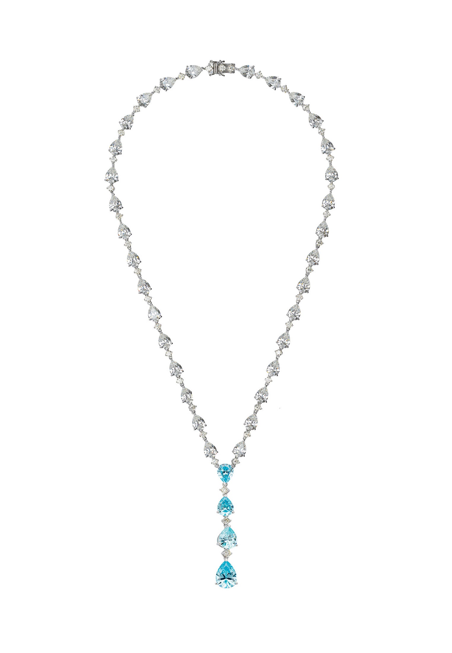 Elizabeth Statement Necklace Blue Topaz Silver