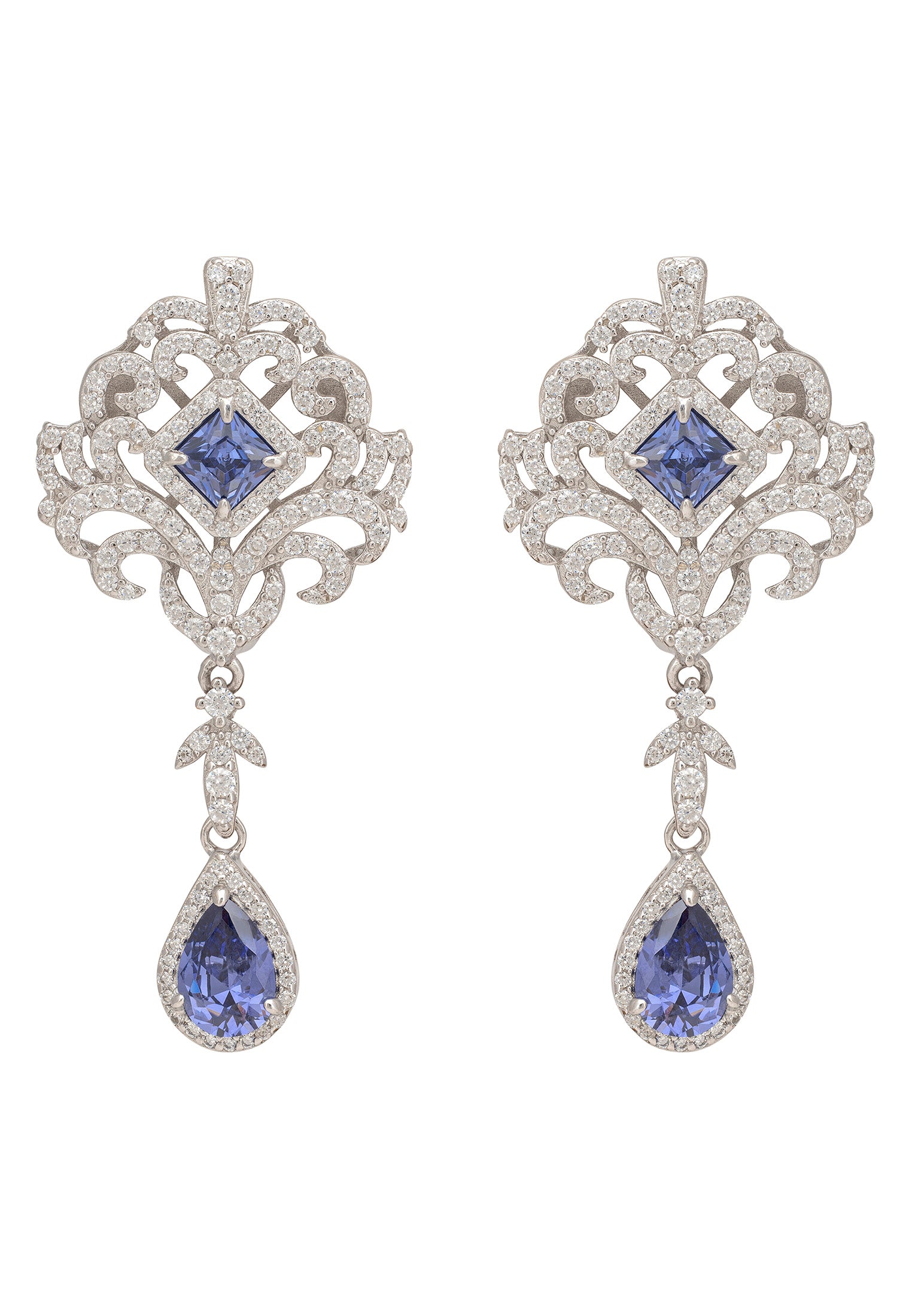 Claridge Drop Earrings Tanzanite Silver