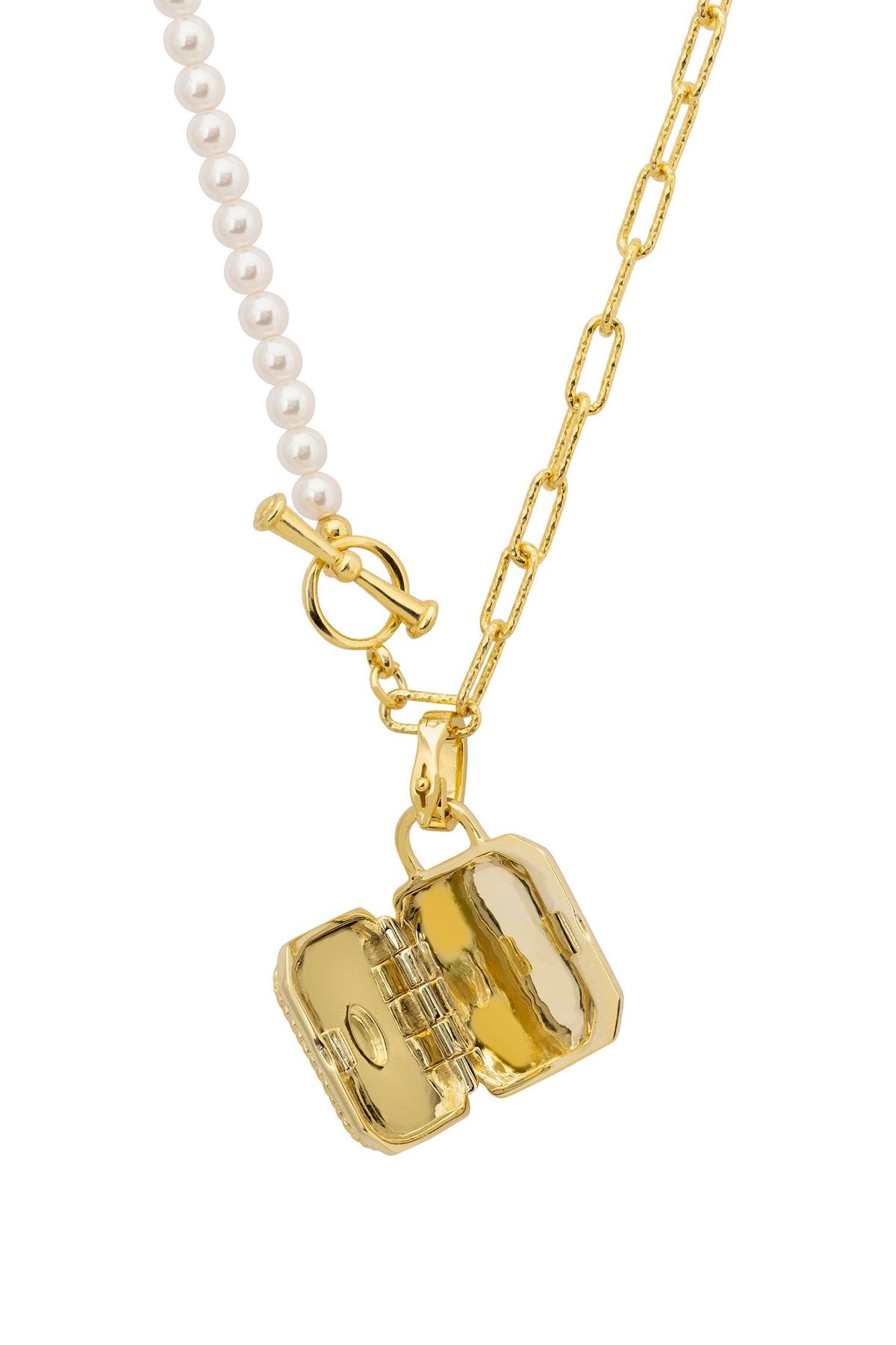 Close-up of the opened locket.