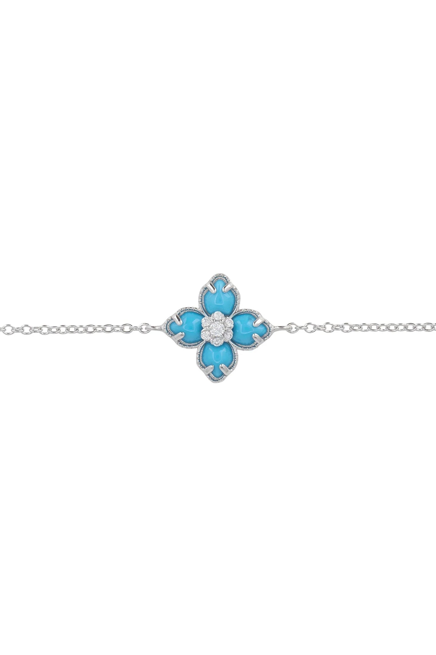 Blue clover silver bracelet.