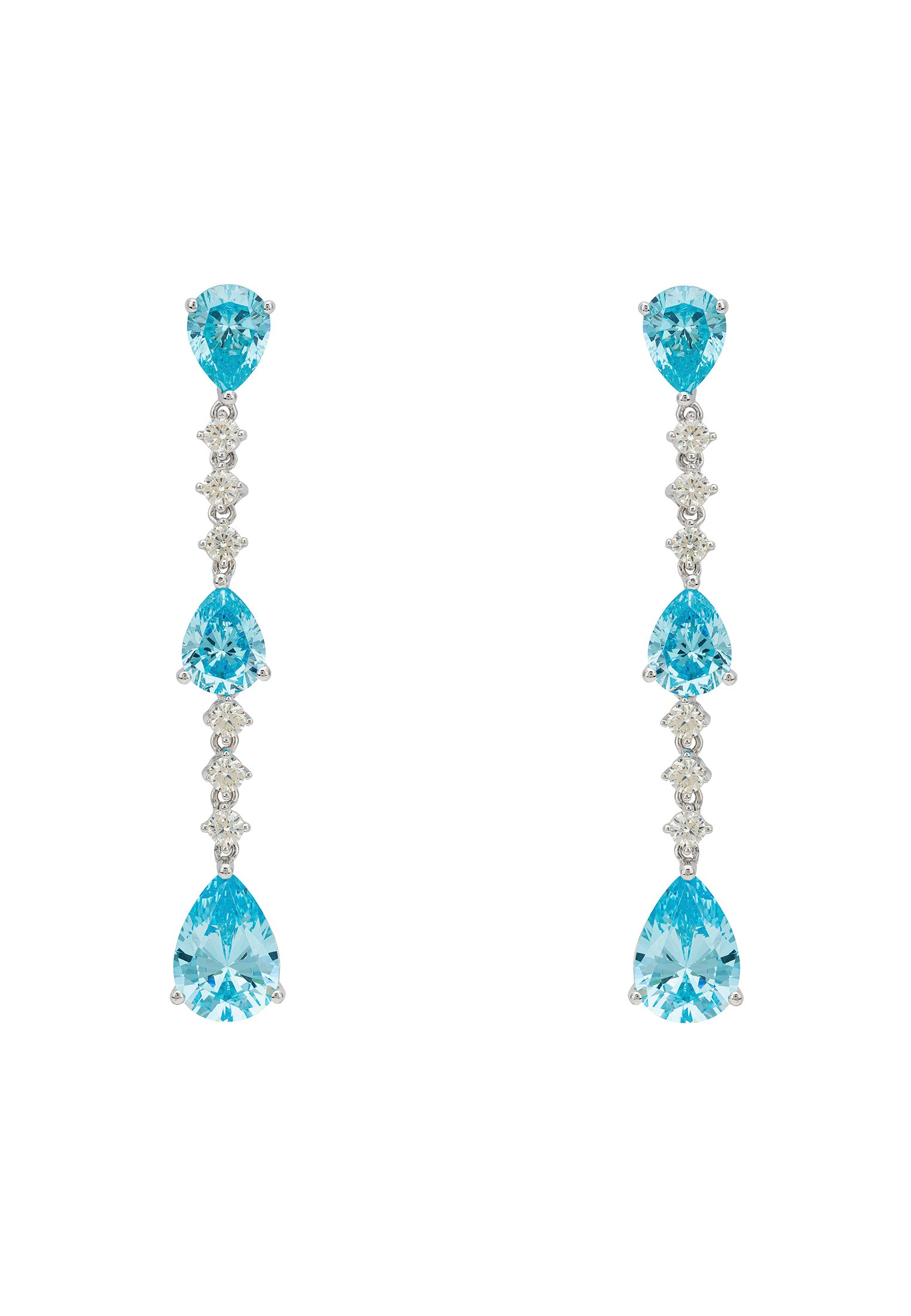 Elizabeth Drop Earrings Blue Topaz Silver