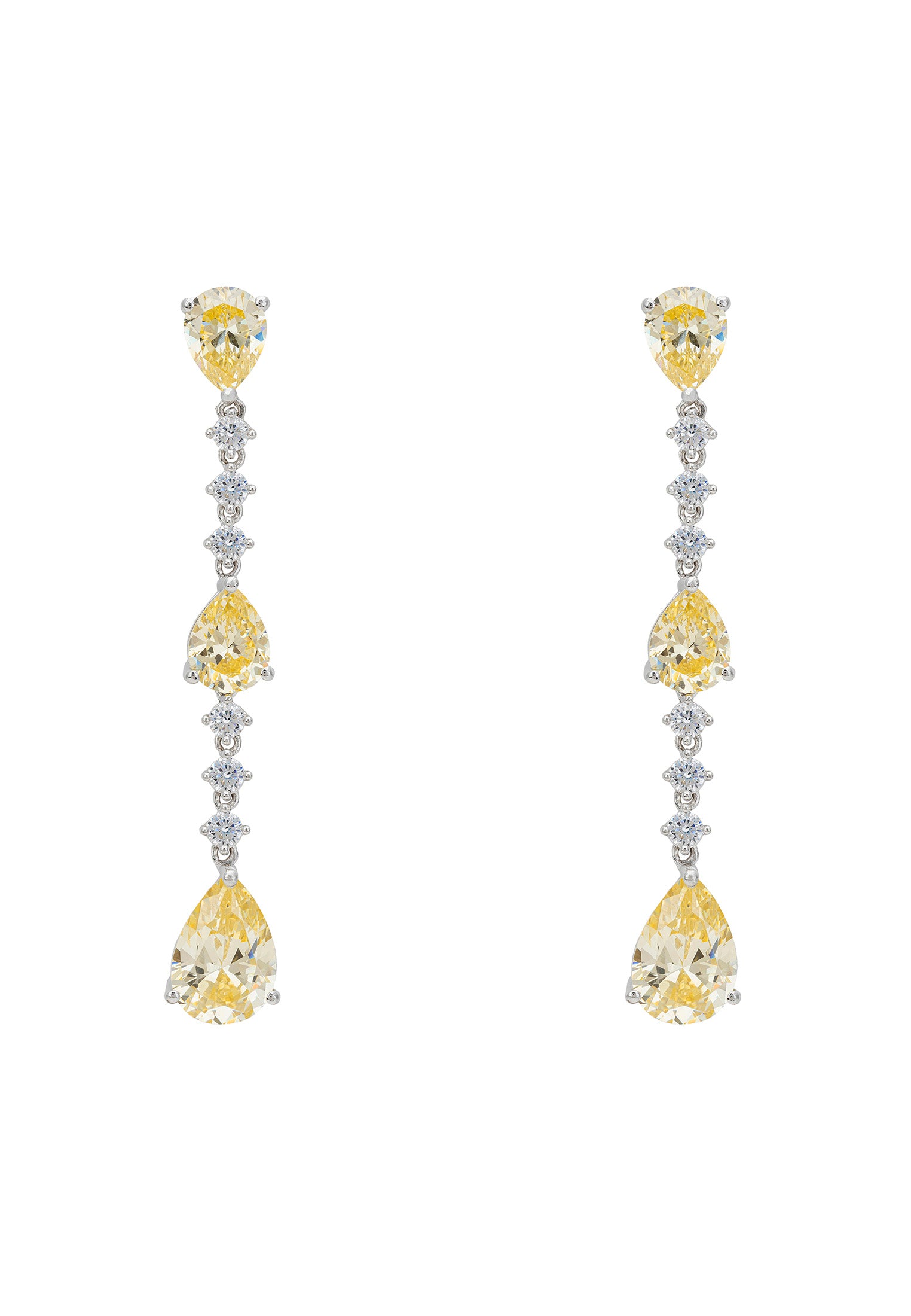 Elizabeth Drop Earrings Yellow Topaz Silver
