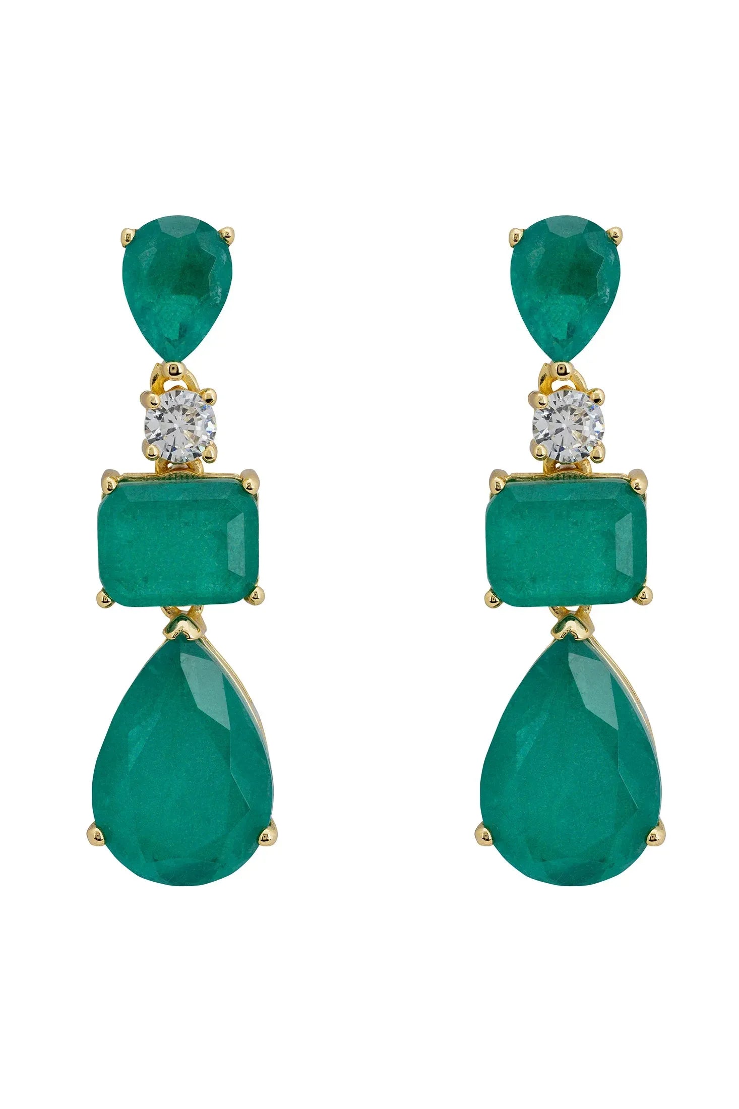 Emerald drop earrings.