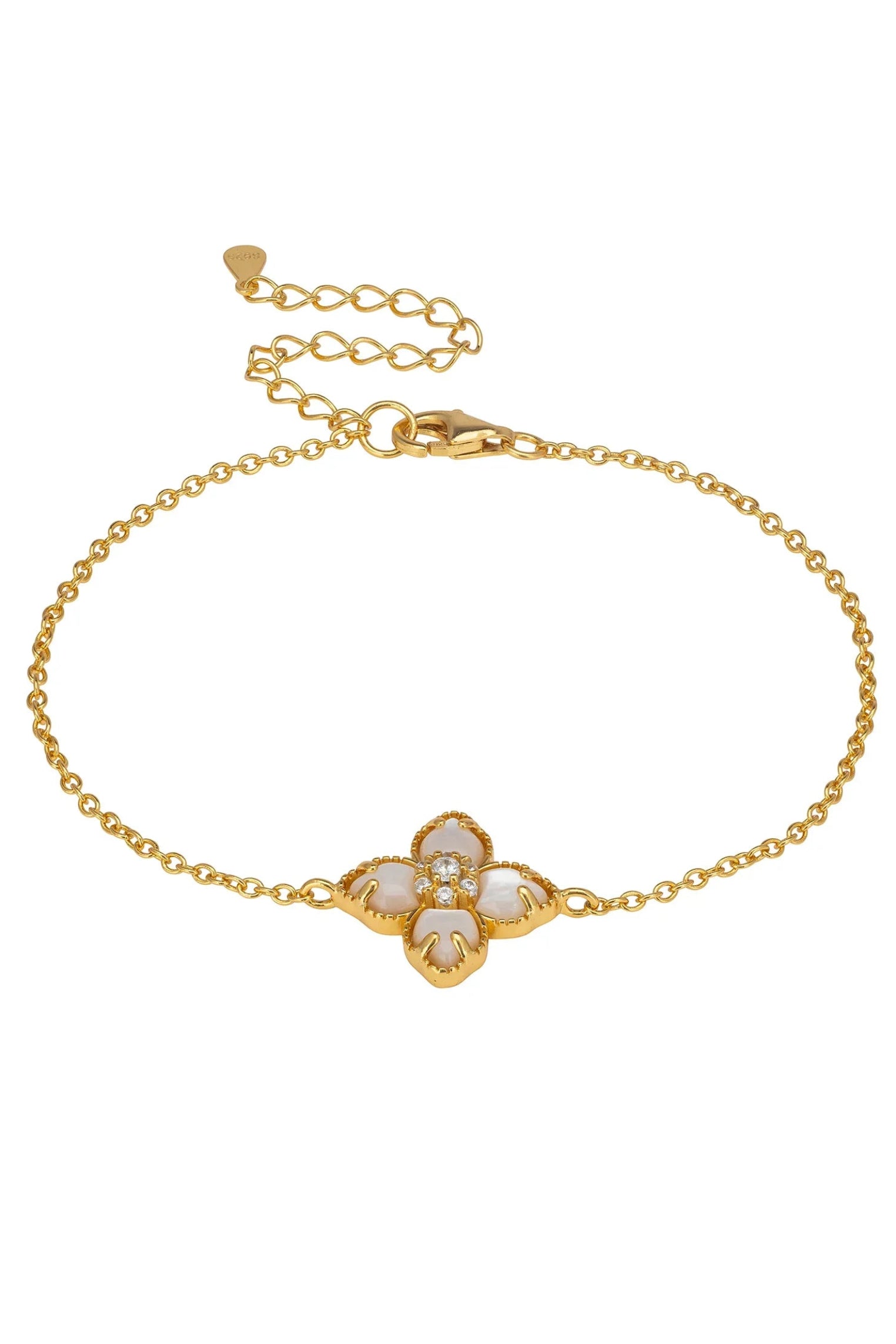 Pearl clover gold bracelet.